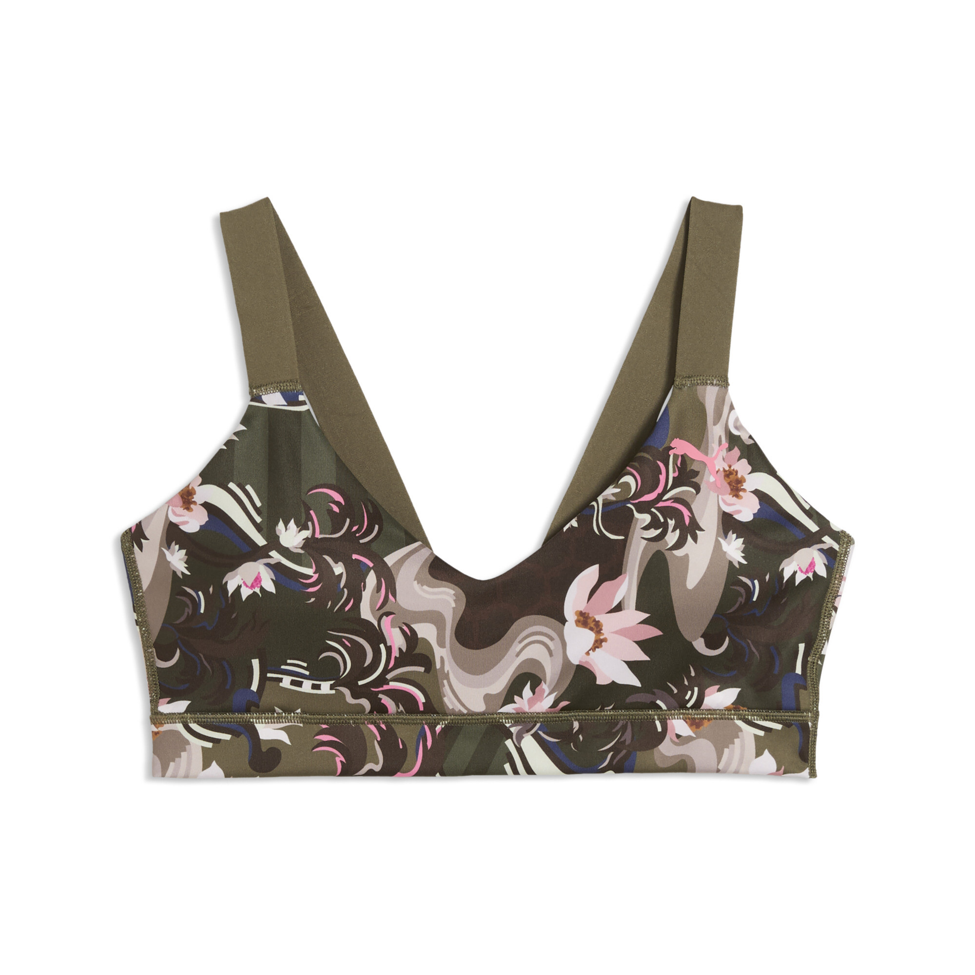 Puma League sportbeha voor Dames, Groen, Maat L