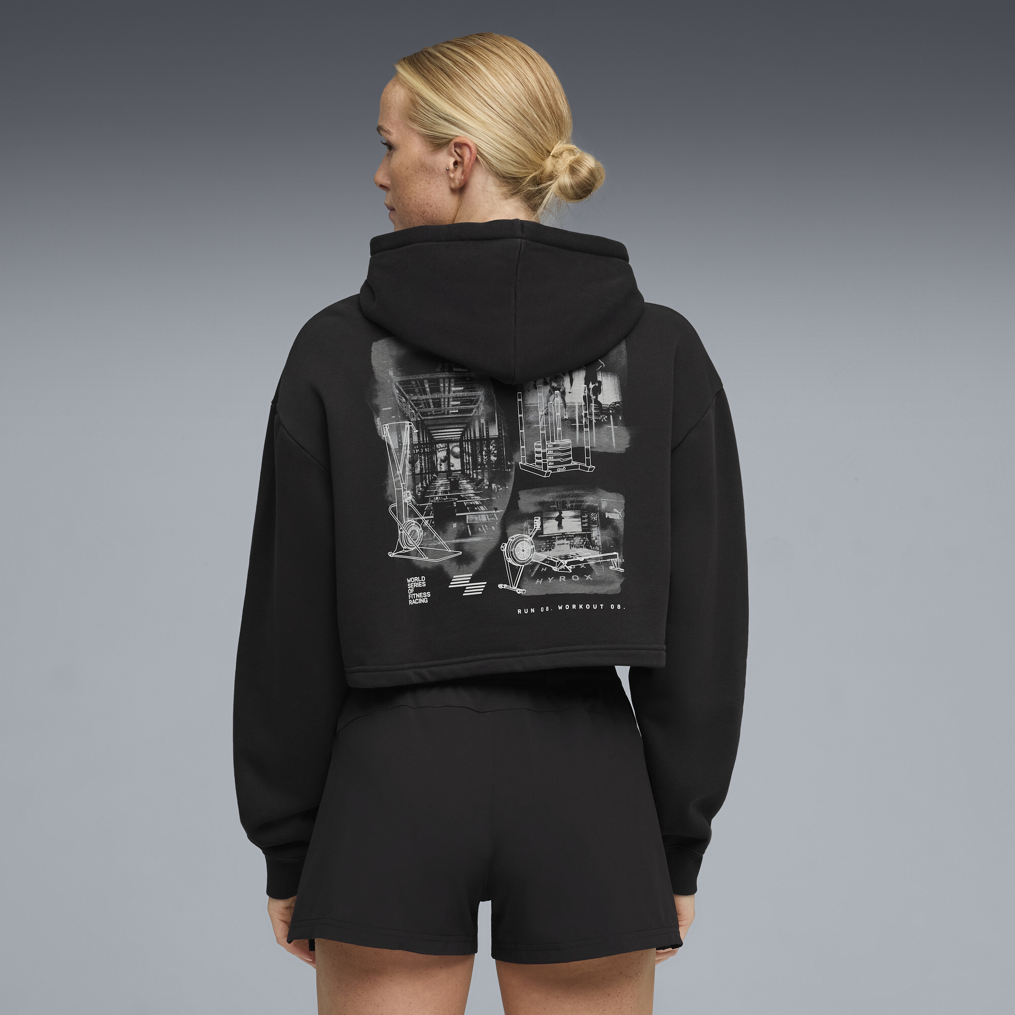 PUMA x HYROX hoodie van zware kwaliteit voor Dames, Zwart, Maat XXL thumbnail 5