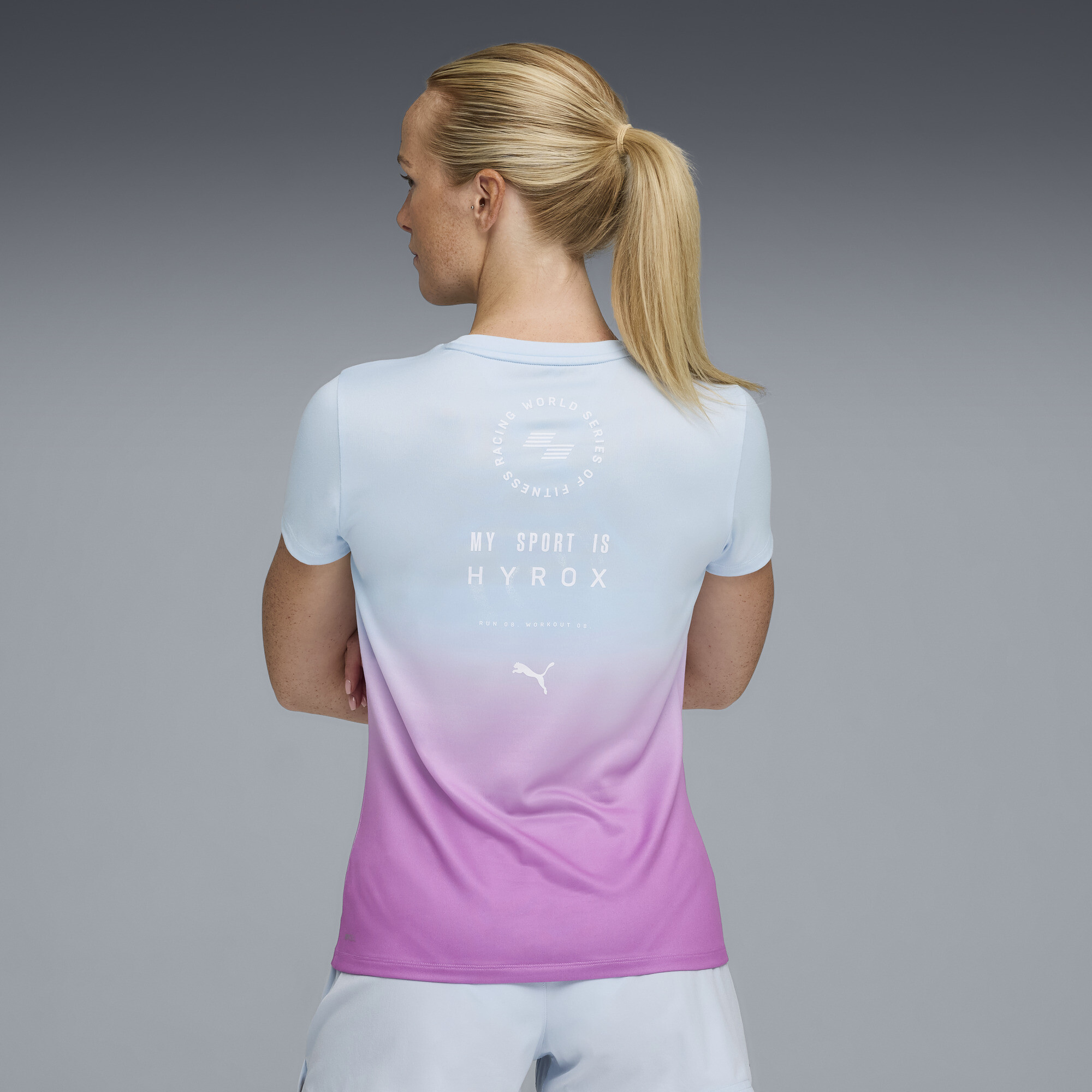 PUMA x HYROX T-shirt met print voor Dames, Roze, Maat L thumbnail 5