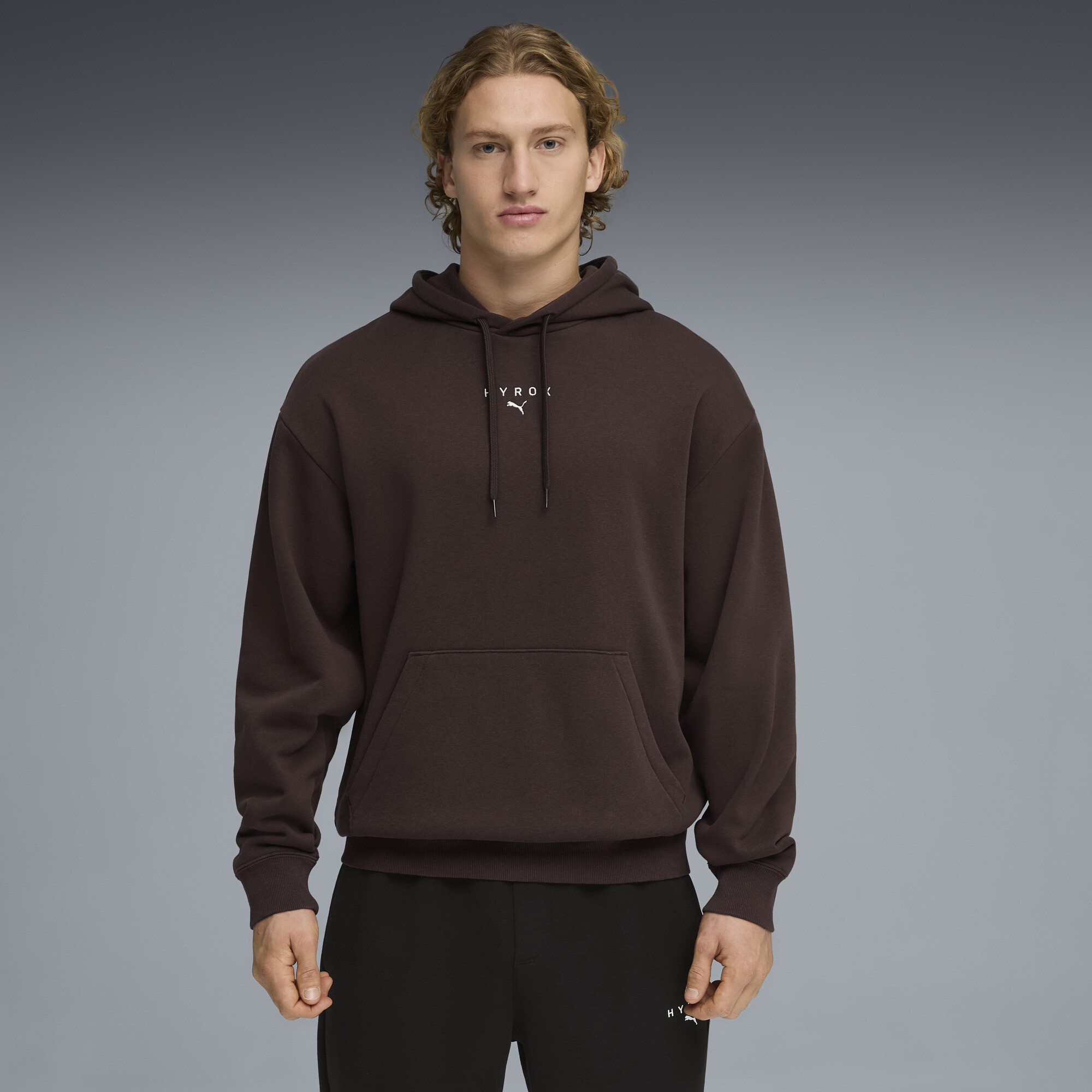 PUMA x HYROX Men's Heavyweight Hoodie in Brown, Size XXL