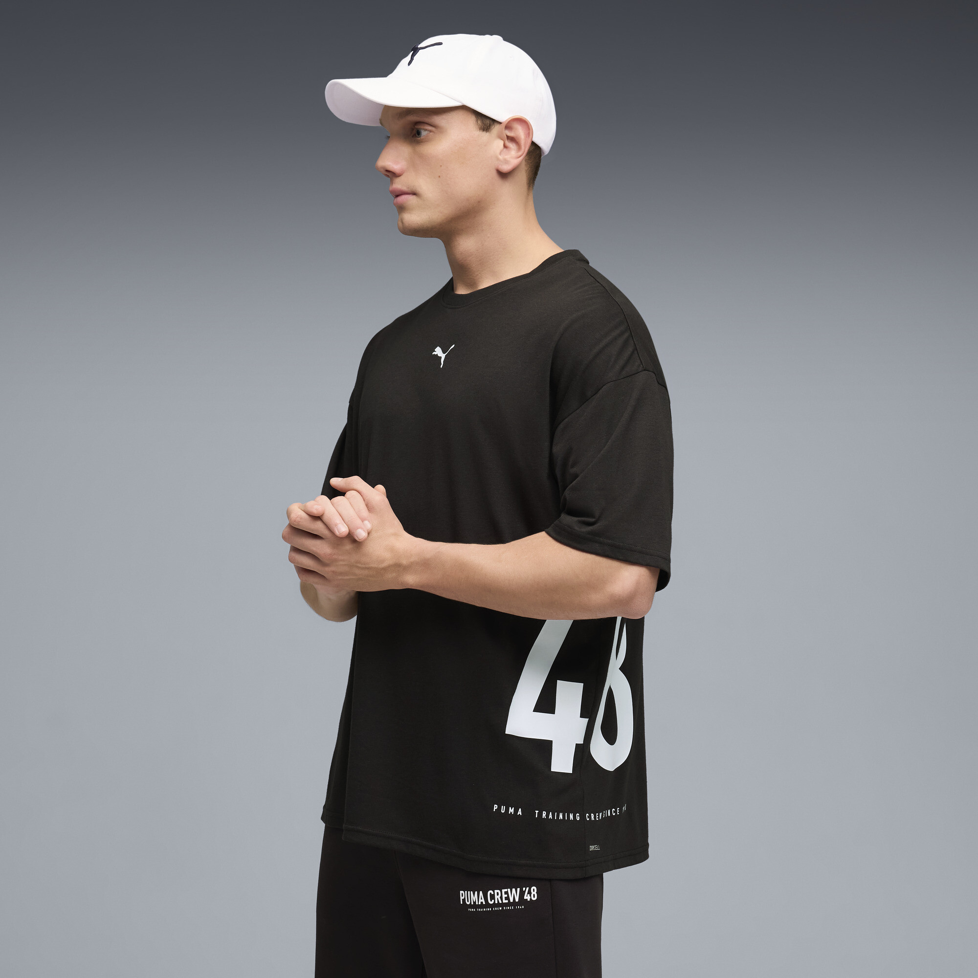 PUMA Graphics oversized trainingsshirt voor Heren, Zwart, Maat L