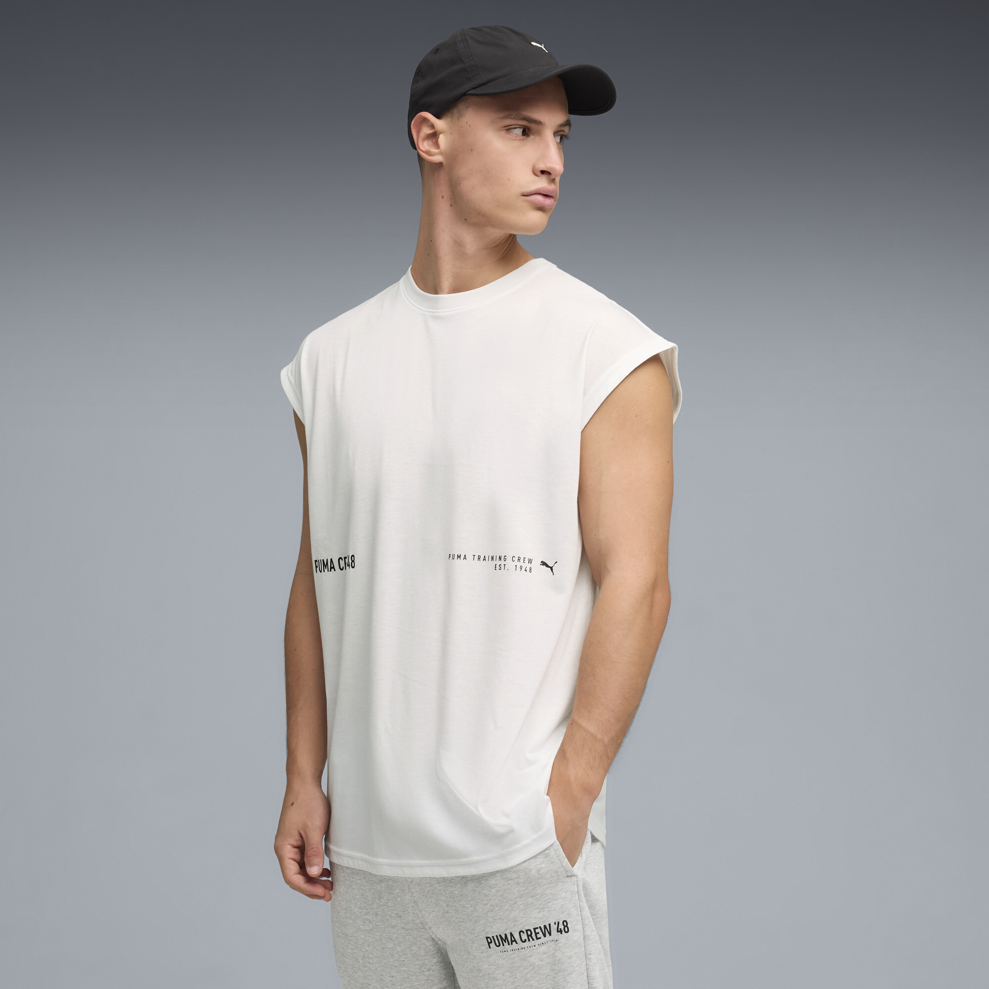 PUMA Graphics Trainings Cutoff tanktop voor Heren, Wit, Maat M