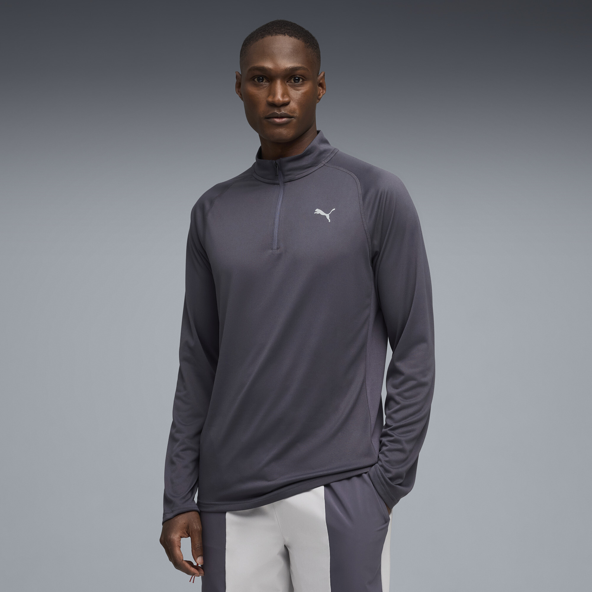 PUMA PWRTRAIN trainingsshirt met kwartrits voor Heren, Grijs, Maat XS thumbnail 4