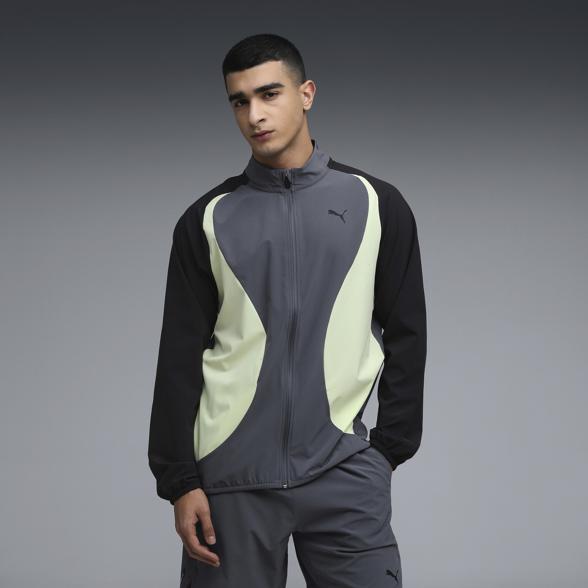 PUMA PWRMODE Training Men's Warm-Up Jacket in Grey, Size L