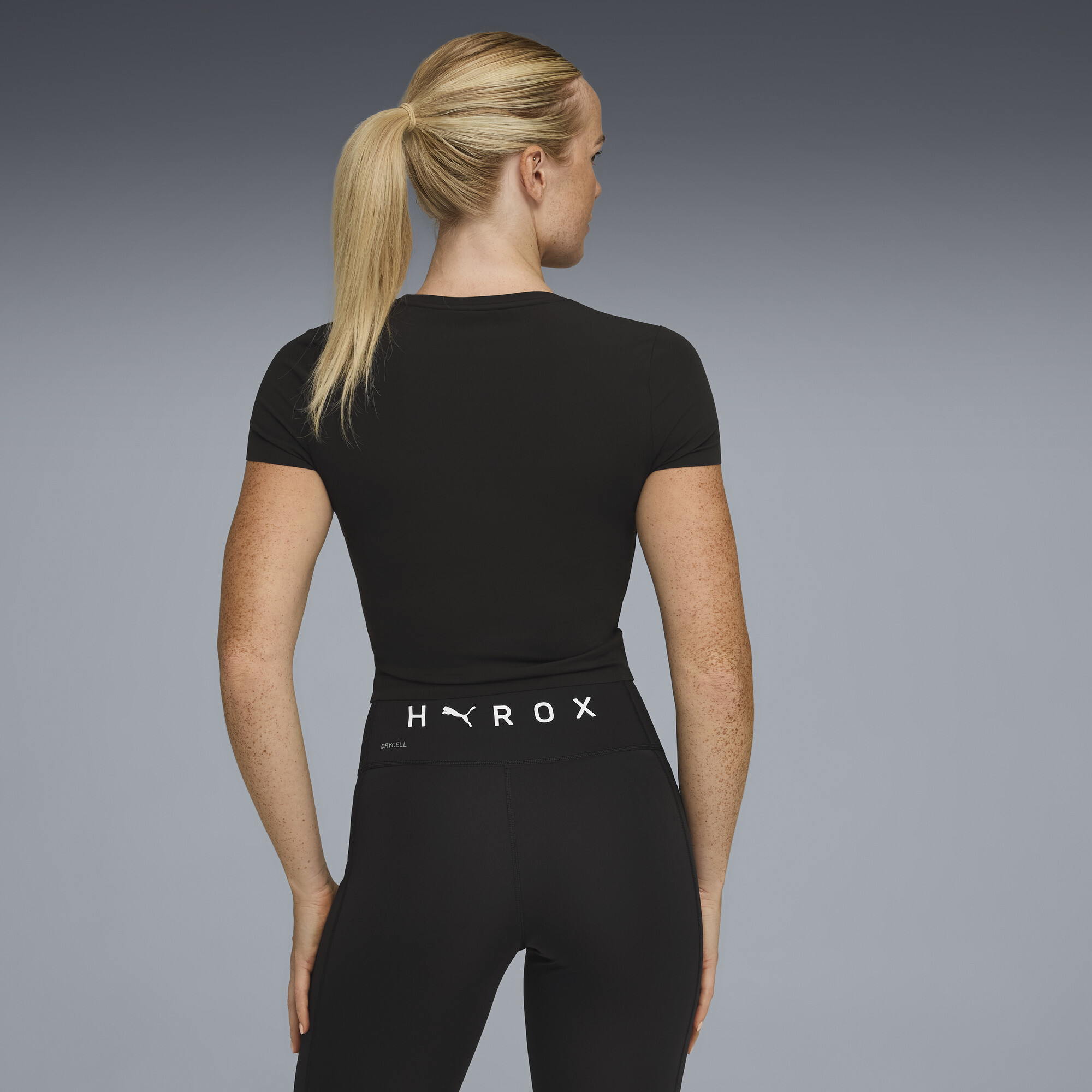 PUMA x HYROX Shapeluxe crop-T-shirt voor Dames, Zwart, Maat XS thumbnail 5