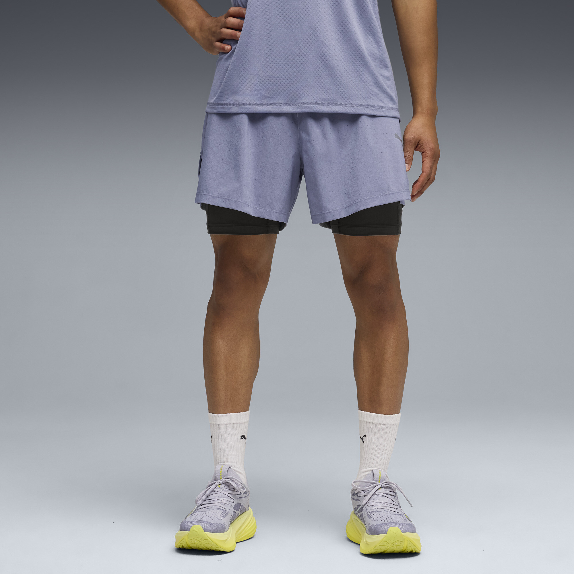 PUMA Dreamrun 2-in-1 dryCELL hardloopshort voor Heren, Grijs, Maat 4XL