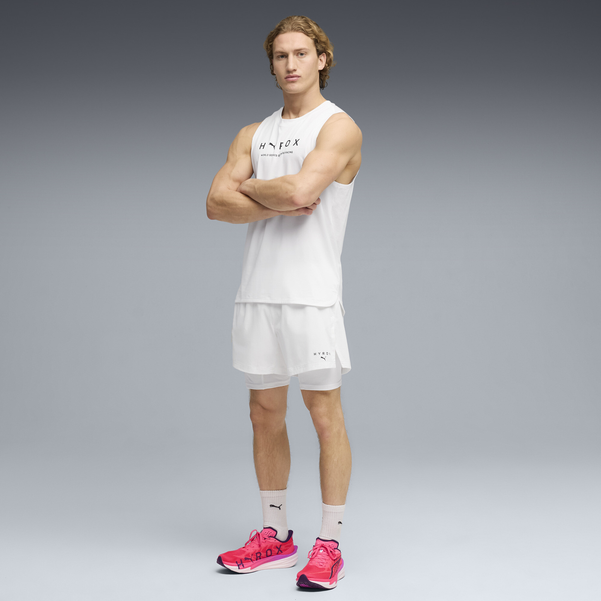 PUMA x HYROX DRYELITE 2-in-1 short voor Heren, Wit, Maat XL thumbnail 4