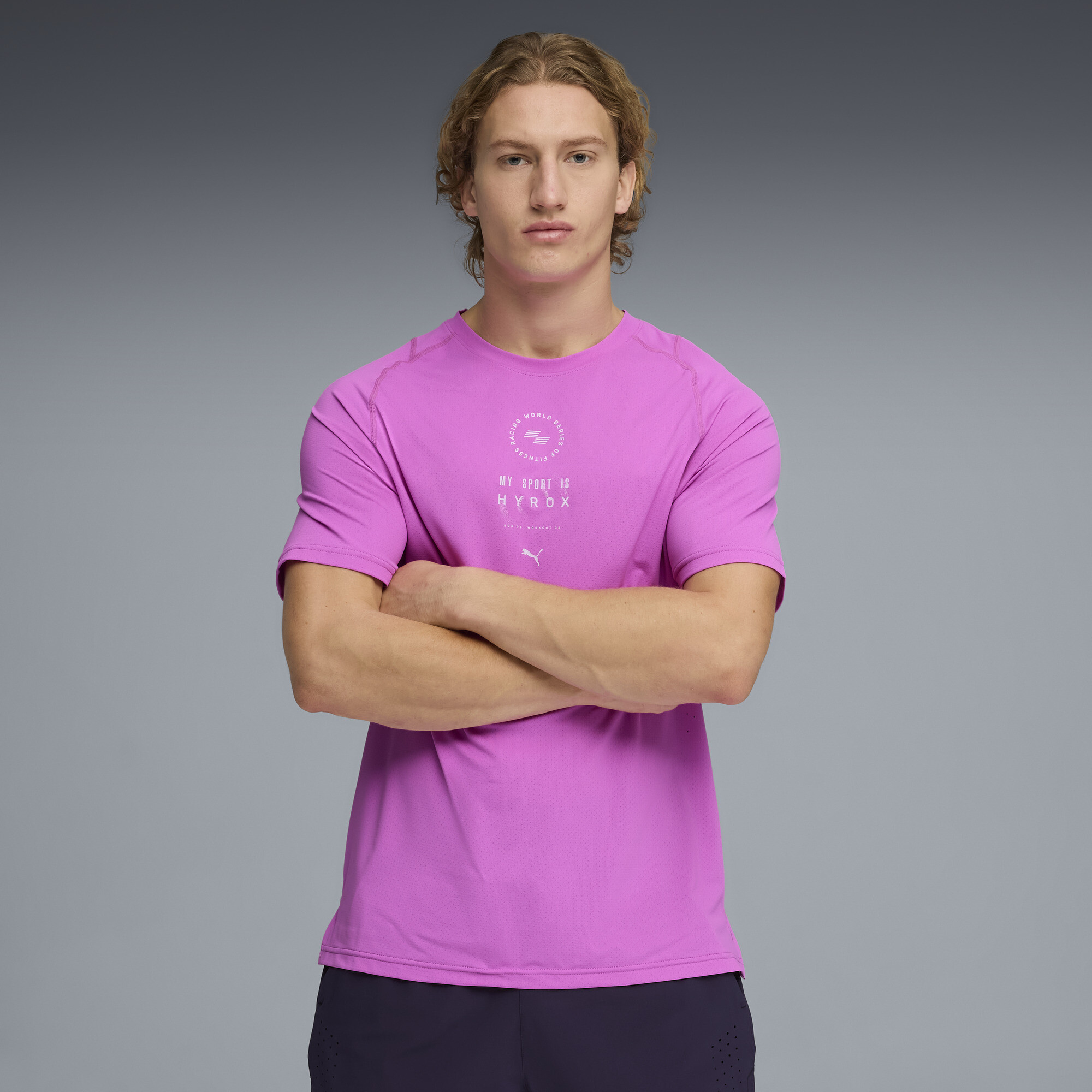 PUMA x HYROX DRYELITE trainings-T-shirt voor Heren, Roze, Maat XS thumbnail 5
