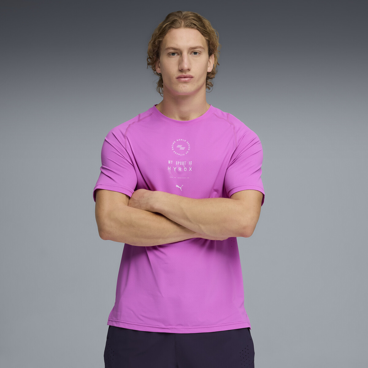 PUMA x HYROX DRYELITE Training T-Shirt Men in Electric Orchid, XL