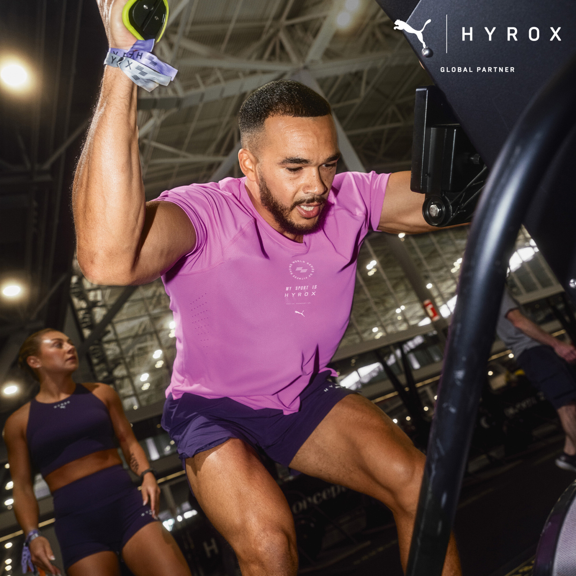 PUMA x HYROX DRYELITE trainings-T-shirt voor Heren, Roze, Maat XS thumbnail 2