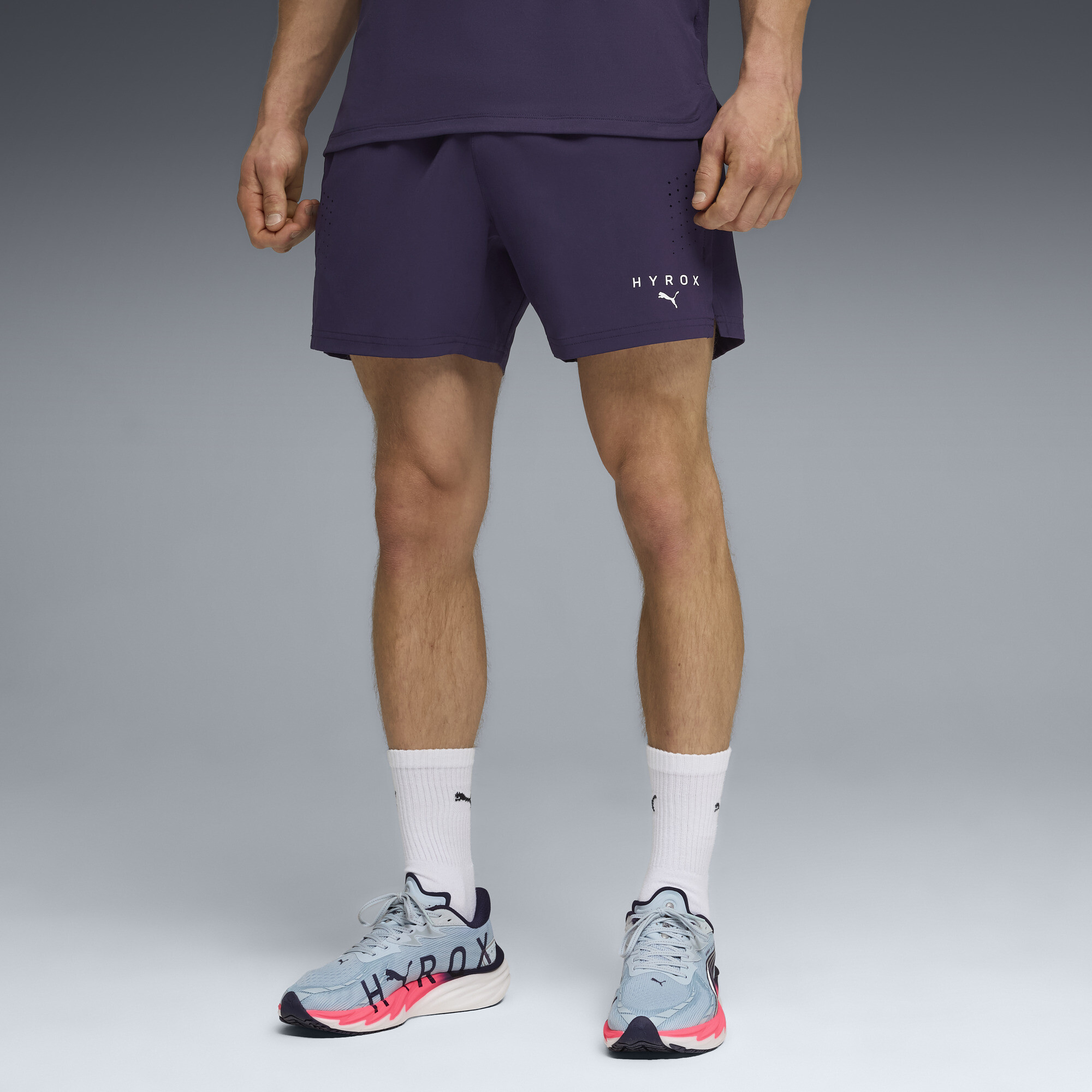 PUMA HYROX ダークパープル ショーツ Коллекция спортивной одежды обуви и аксессуаров для тренинга PUMA
