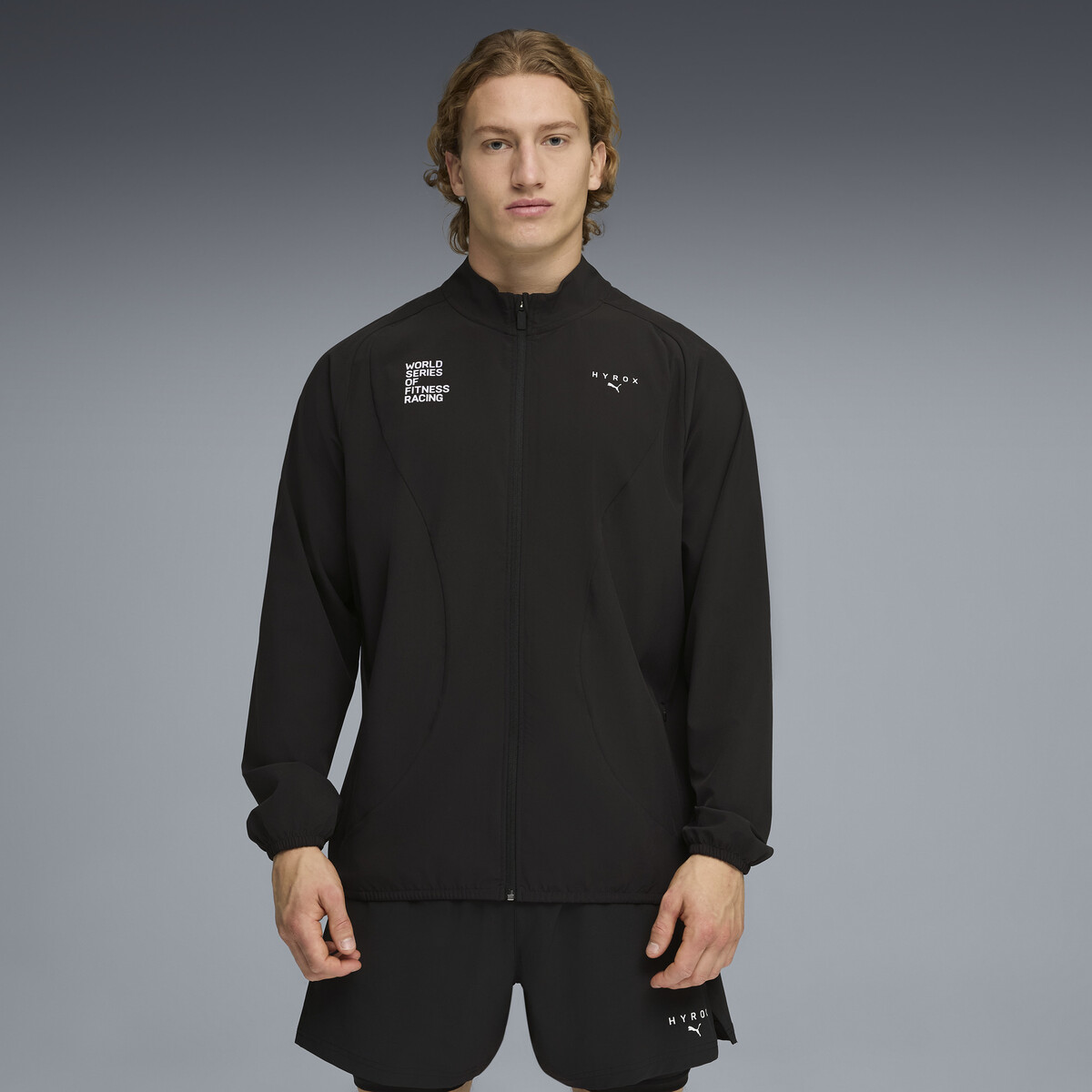 PUMA x HYROX DRYELITE Warm-Up Jacket Men in Black, Small