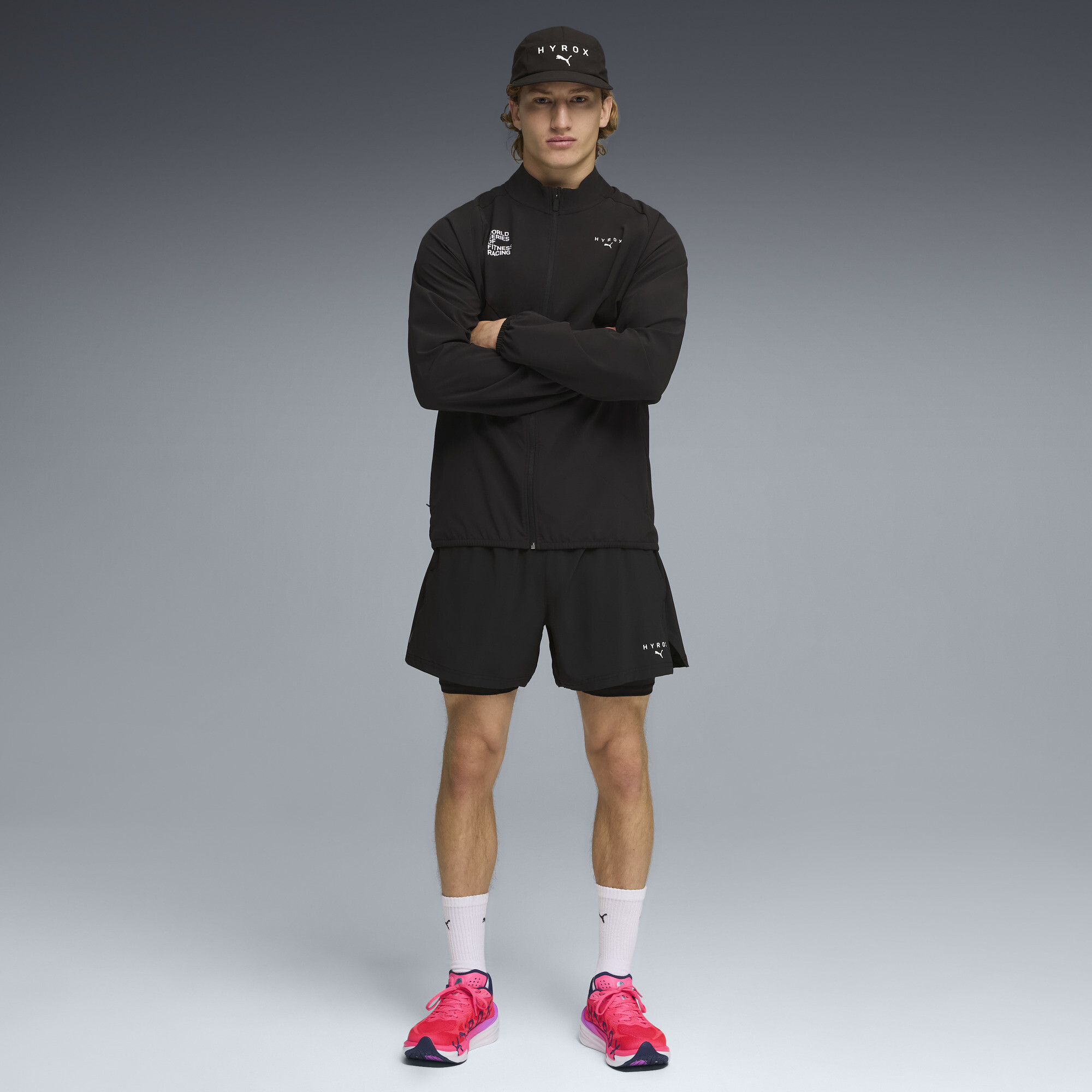 PUMA x HYROX DRYELITE Warm-Up jack voor Heren, Zwart, Maat S thumbnail 6