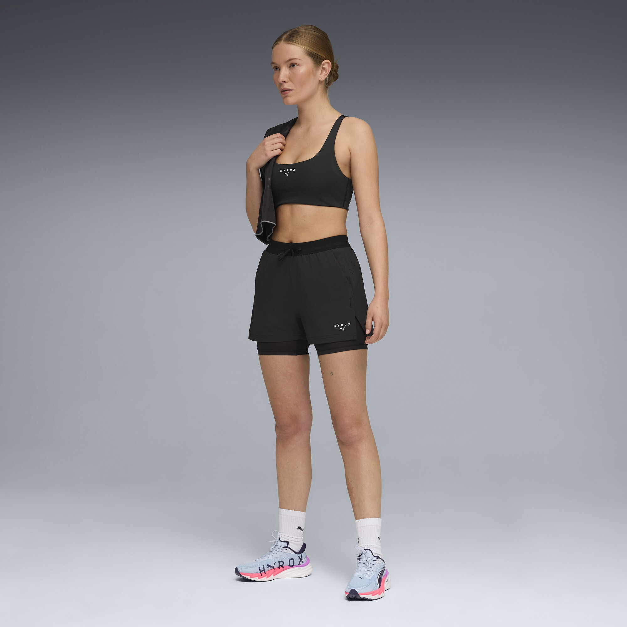 PUMA x HYROX DRYELITE 2-in-1 short voor Dames, Zwart, Maat XS thumbnail 4