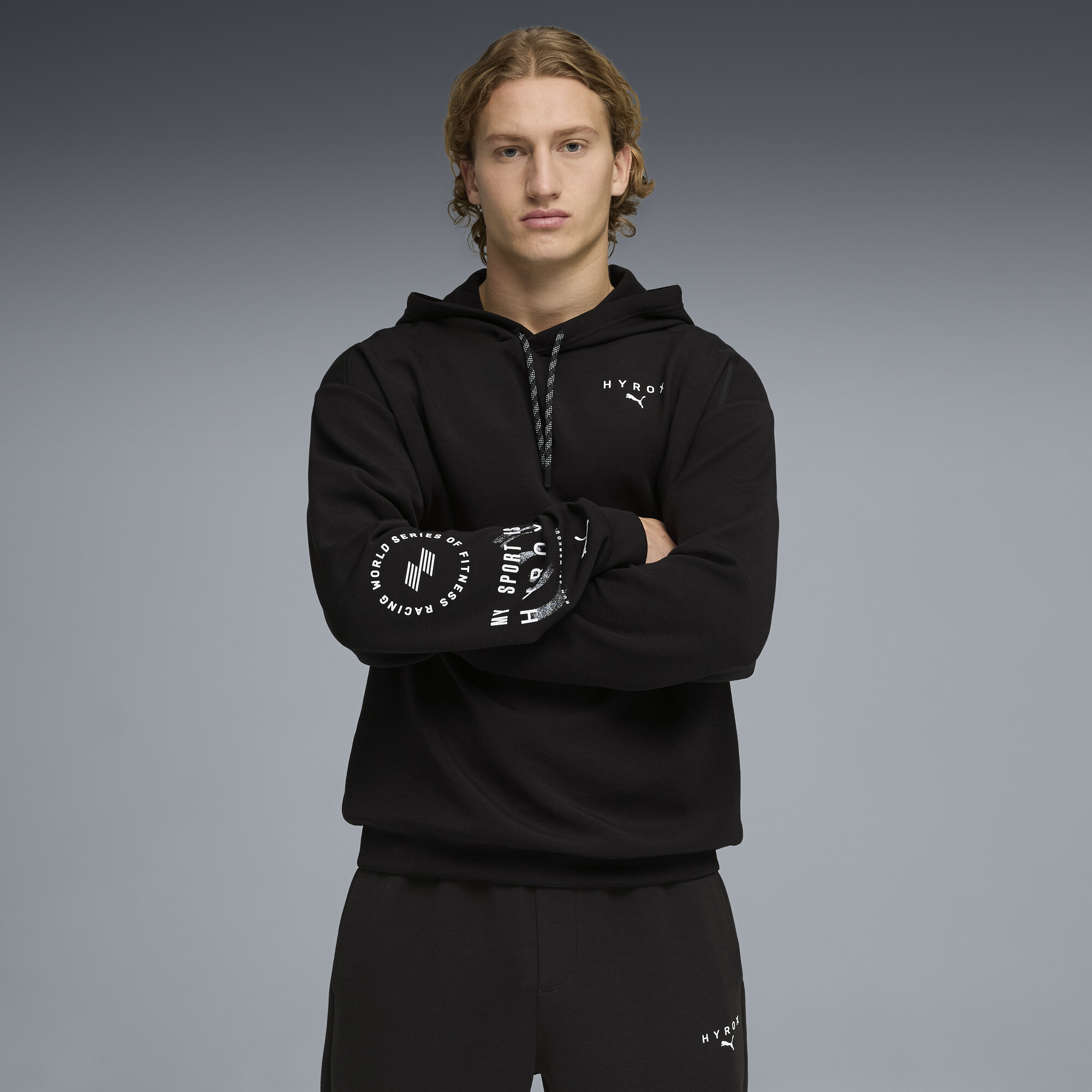 PUMA x HYROX Cloudspun Ultra Soft Men's Hoodie in Black, Size XXL