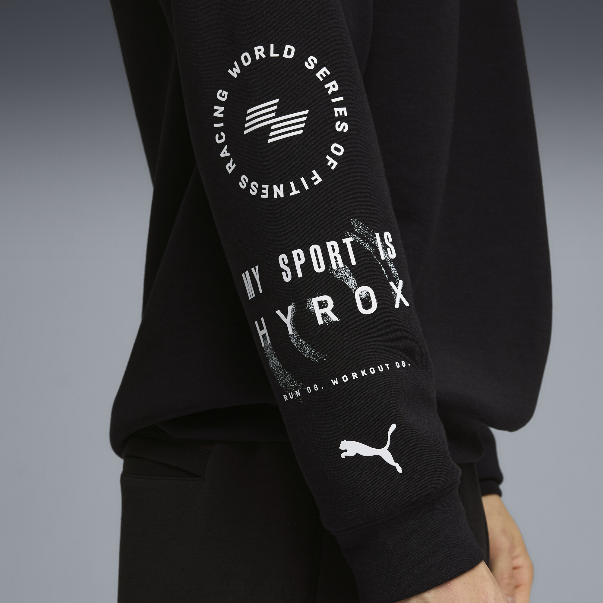 PUMA x HYROX CLOUDSPUN hoodie voor Heren, Zwart, Maat XS thumbnail 2