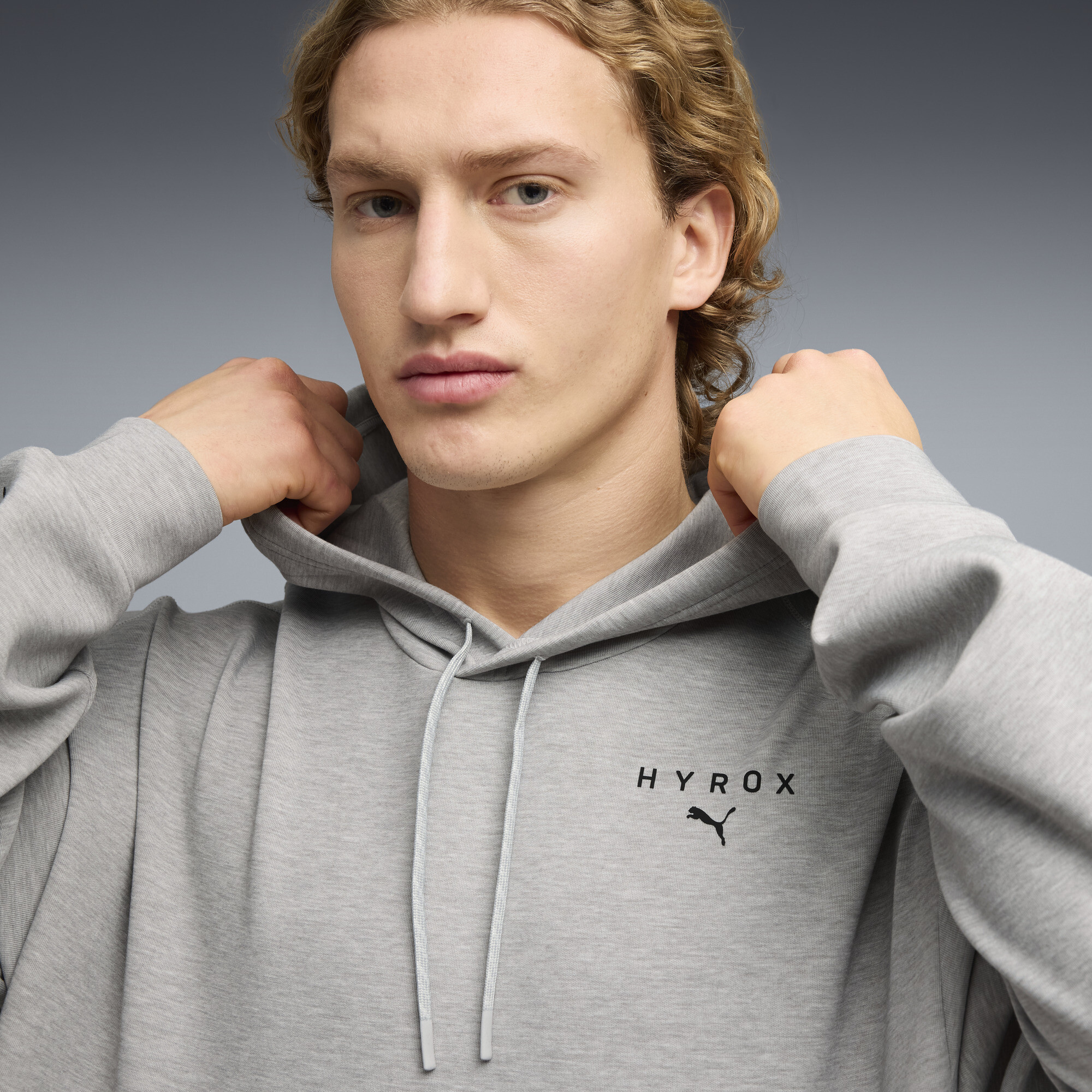 PUMA x HYROX CLOUDSPUN hoodie voor Heren, Grijs, Maat 4XL thumbnail 5
