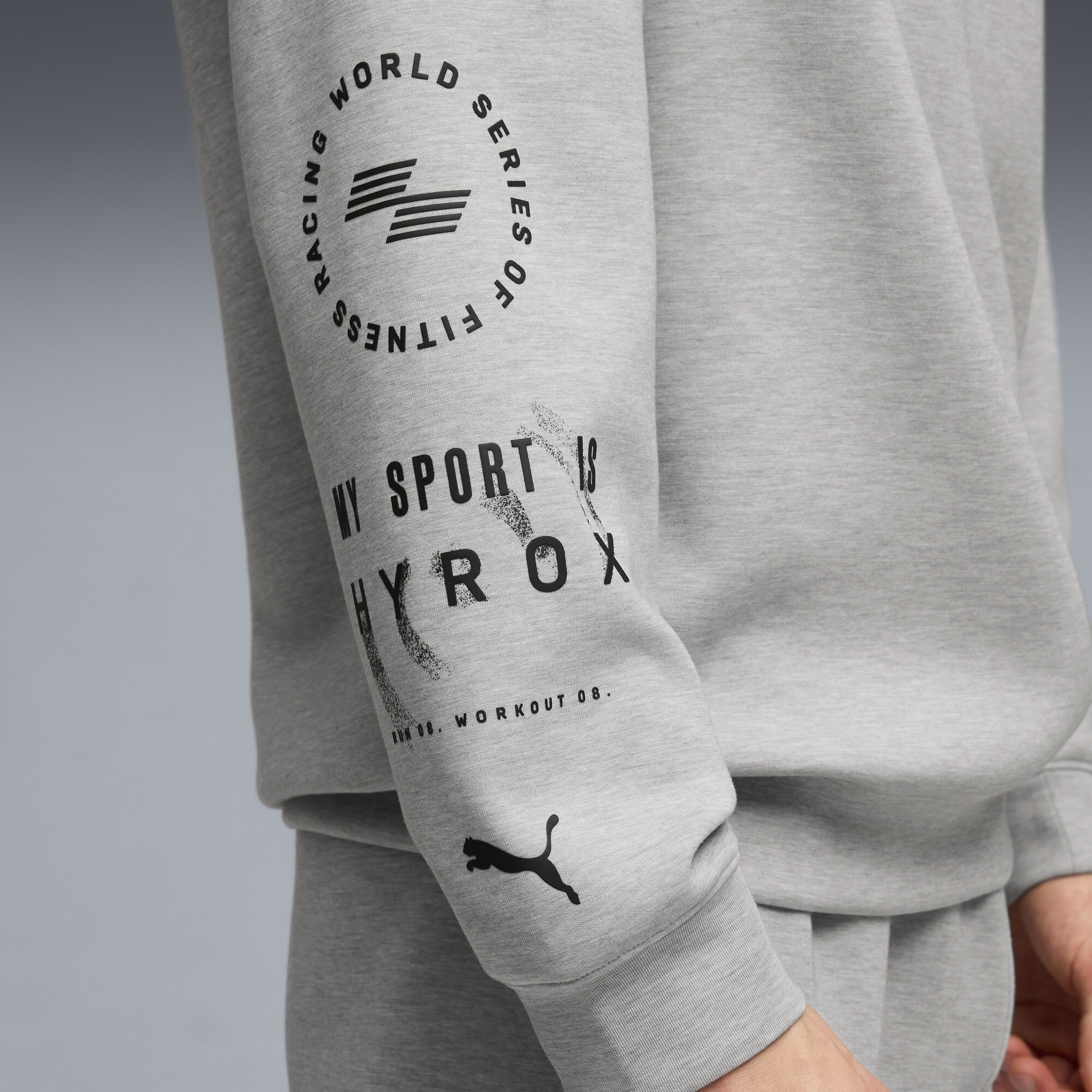 PUMA x HYROX CLOUDSPUN hoodie voor Heren, Grijs, Maat 4XL thumbnail 2