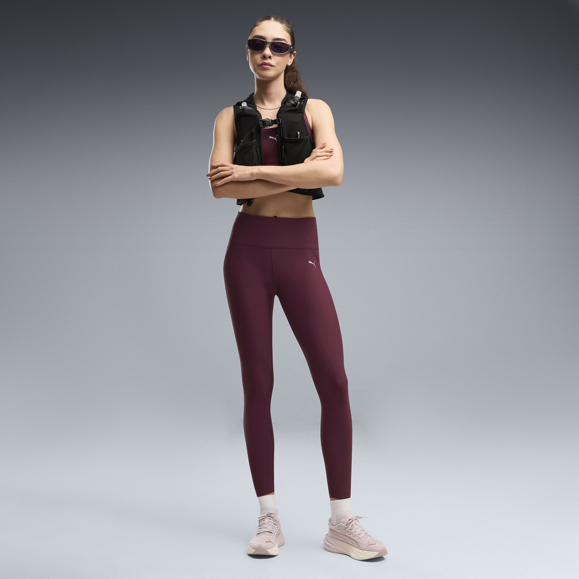 PUMA Dreamrun Women's High-Waist, 7/8 Running Tight in Red, Size XL