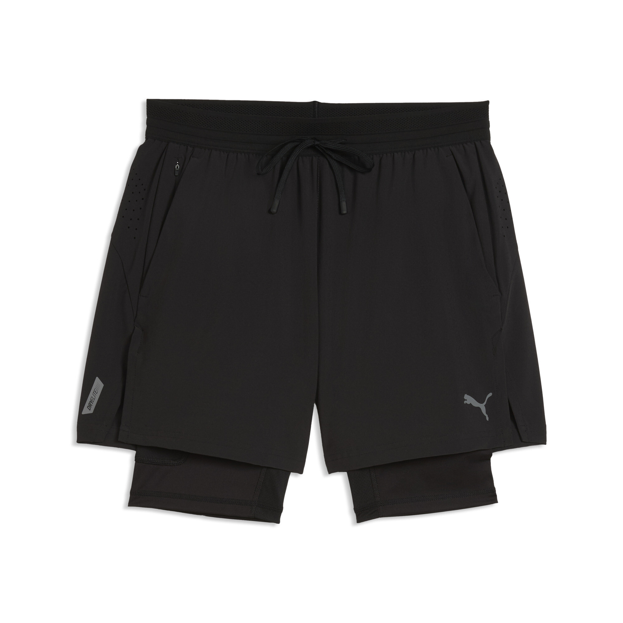 PUMA PWRMODE 2-in-1 stretch geweven short voor Heren, Zwart, Maat 3XL