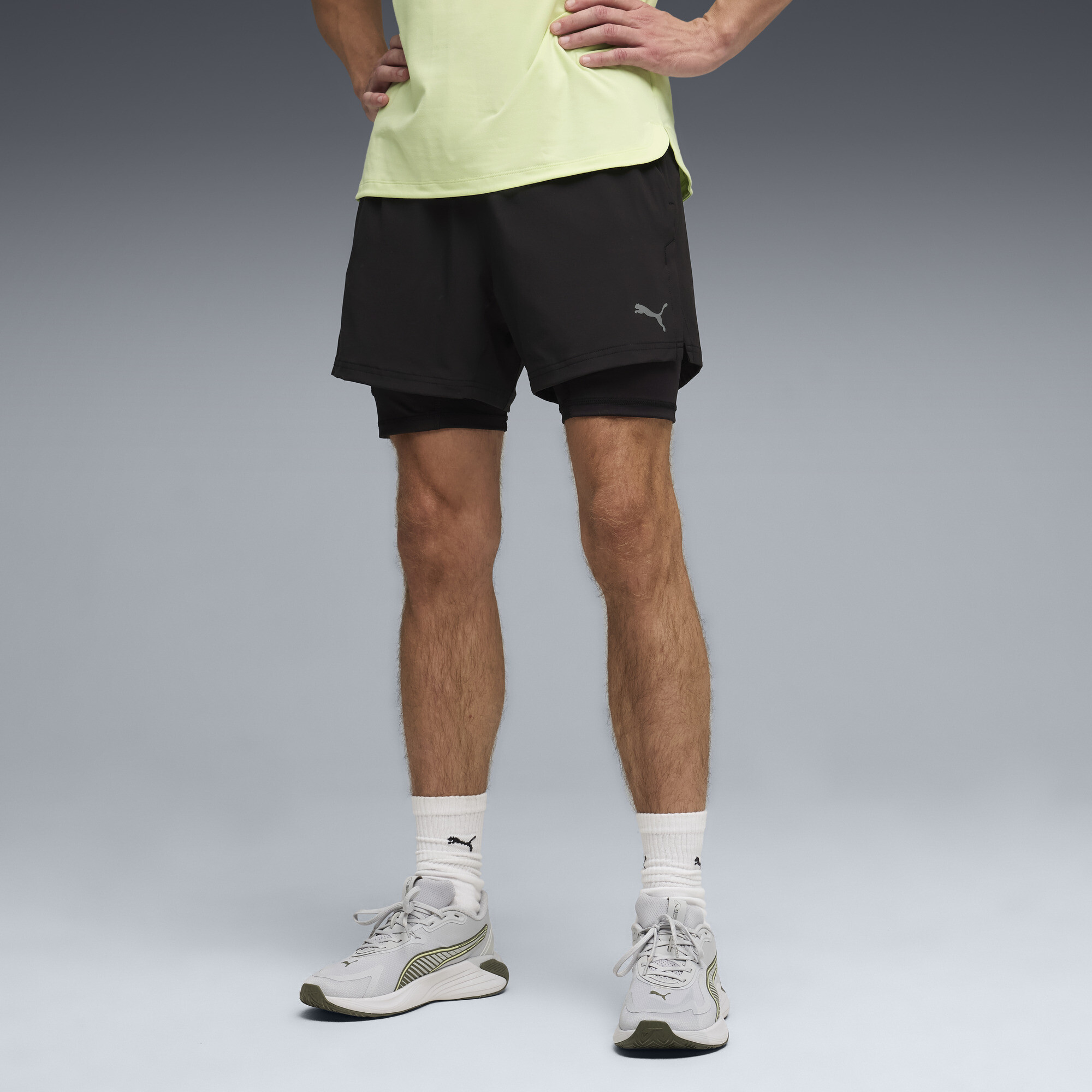 PUMA PWRMODE Training Men's 2-in-1 Stretch Woven Shorts in Black, Size XL