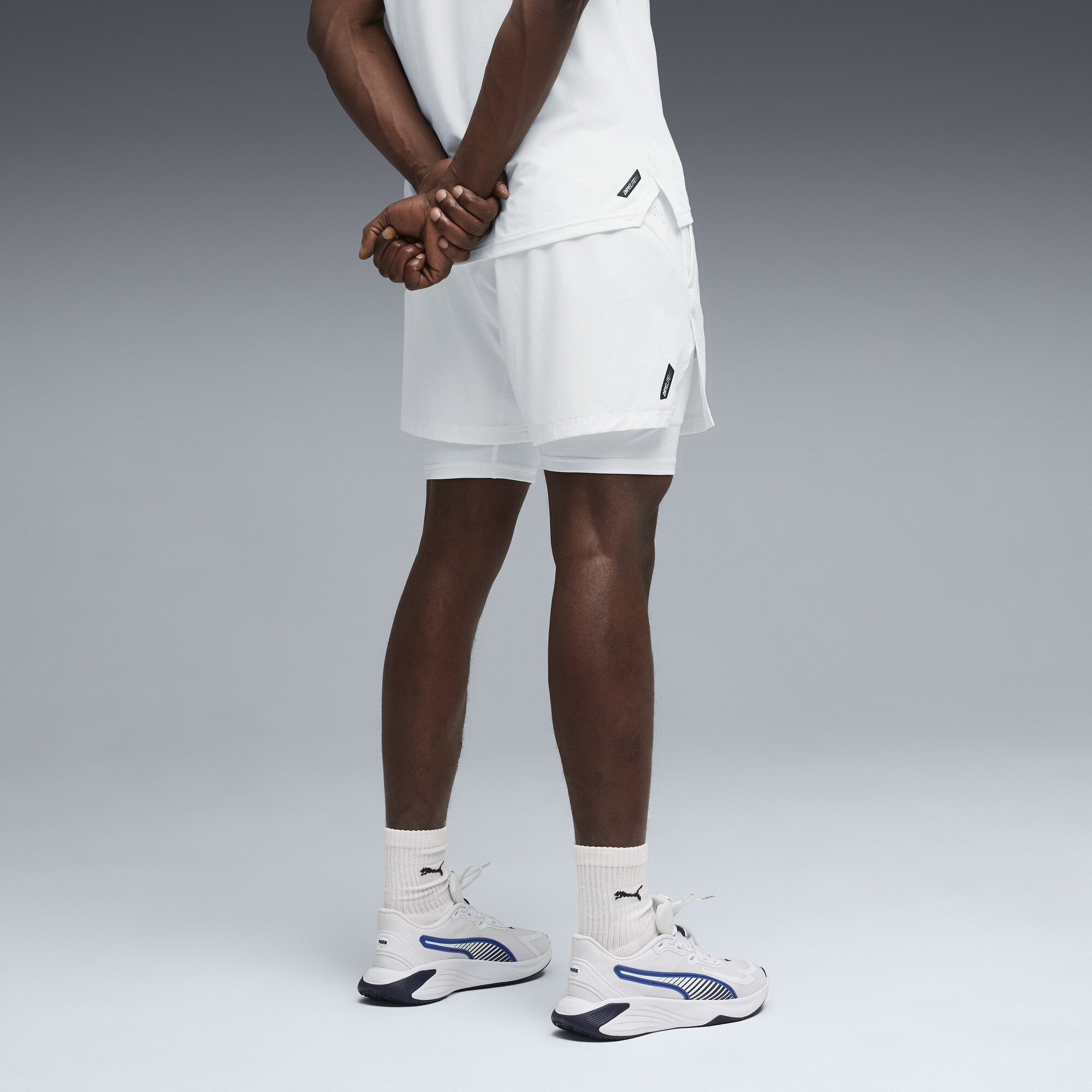 PUMA PWRMODE 2-in-1 stretch geweven short voor Heren, Wit, Maat M thumbnail 3