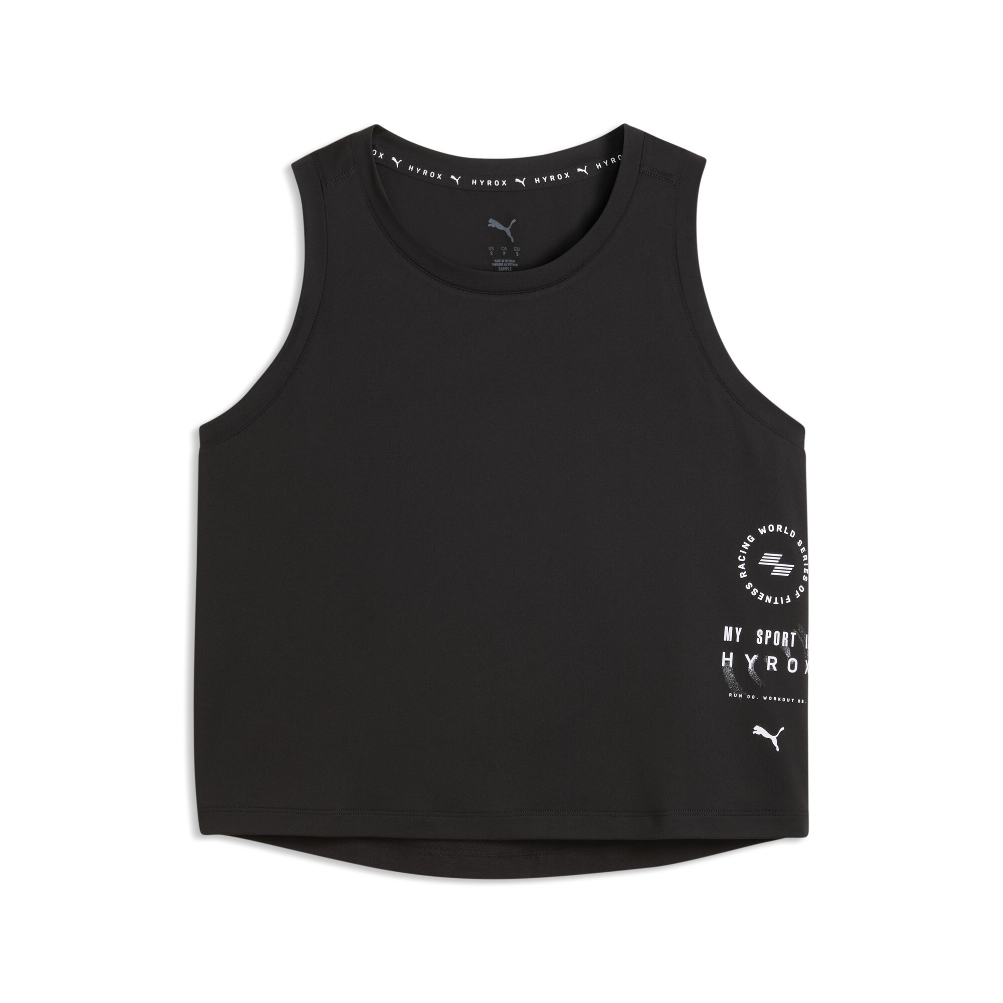 PUMA x HYROX CLOUDSPUN ThermoAdapt korte tanktop voor Dames, Zwart, Maat M thumbnail 3