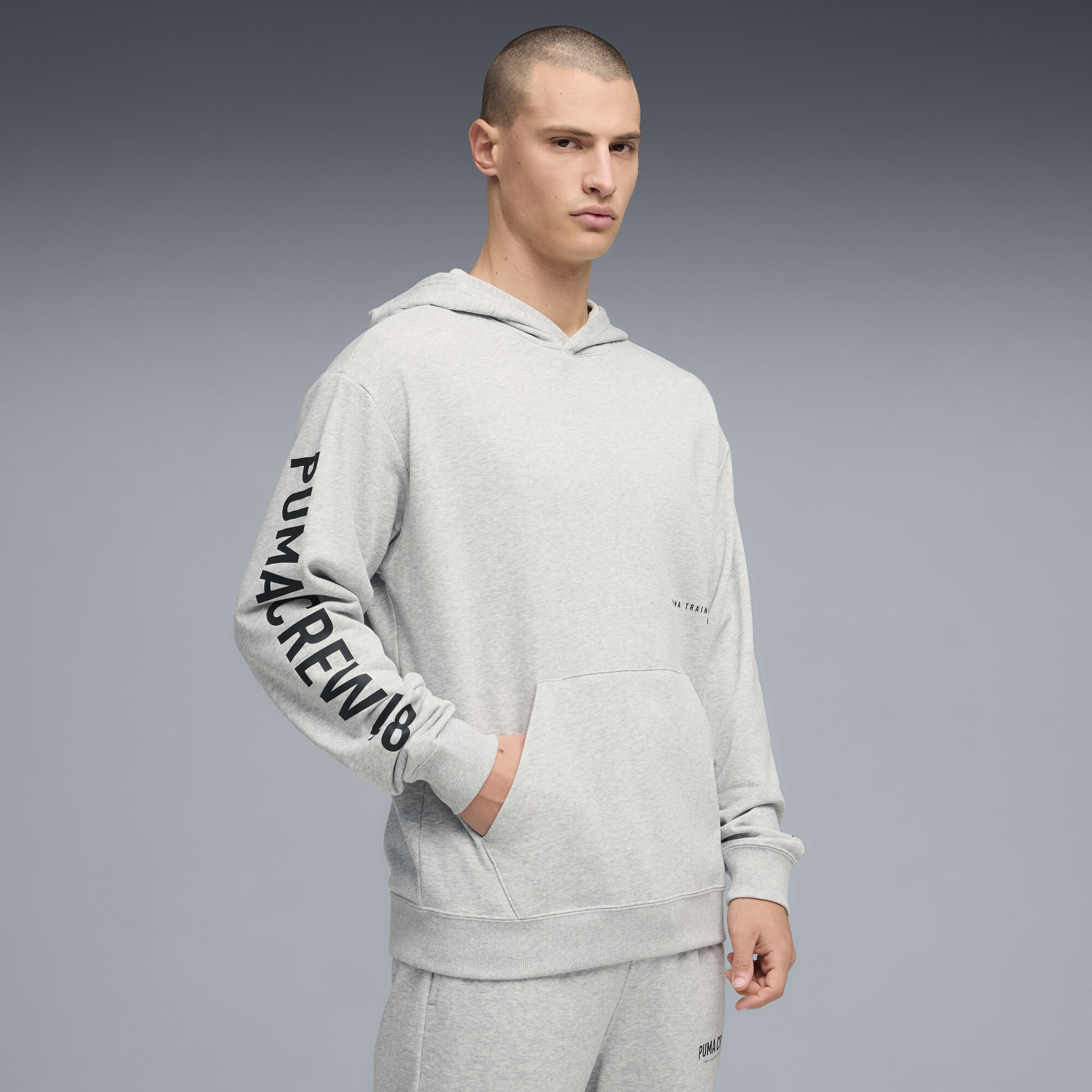 PUMA Grafische trainingshoodie voor Heren, Grijs, Maat L