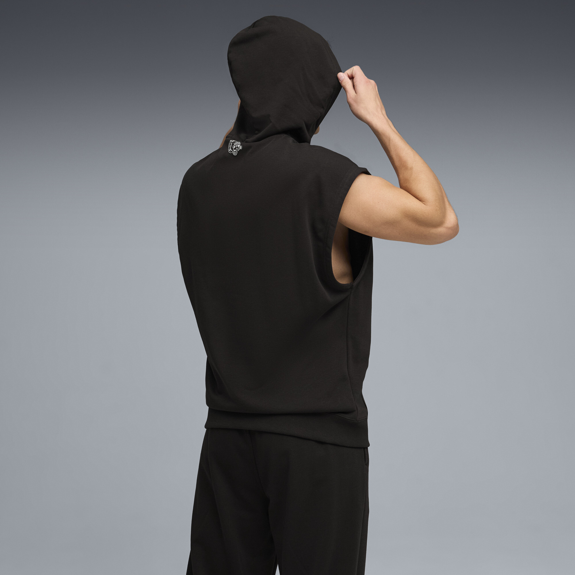 PUMA Grafische mouwloze trainingshoodie voor Heren, Zwart, Maat L thumbnail 3