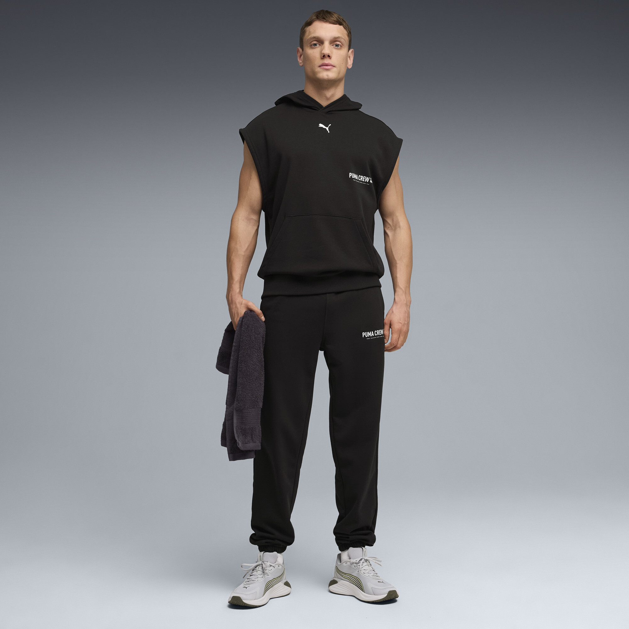 PUMA Grafische mouwloze trainingshoodie voor Heren, Zwart, Maat L thumbnail 2