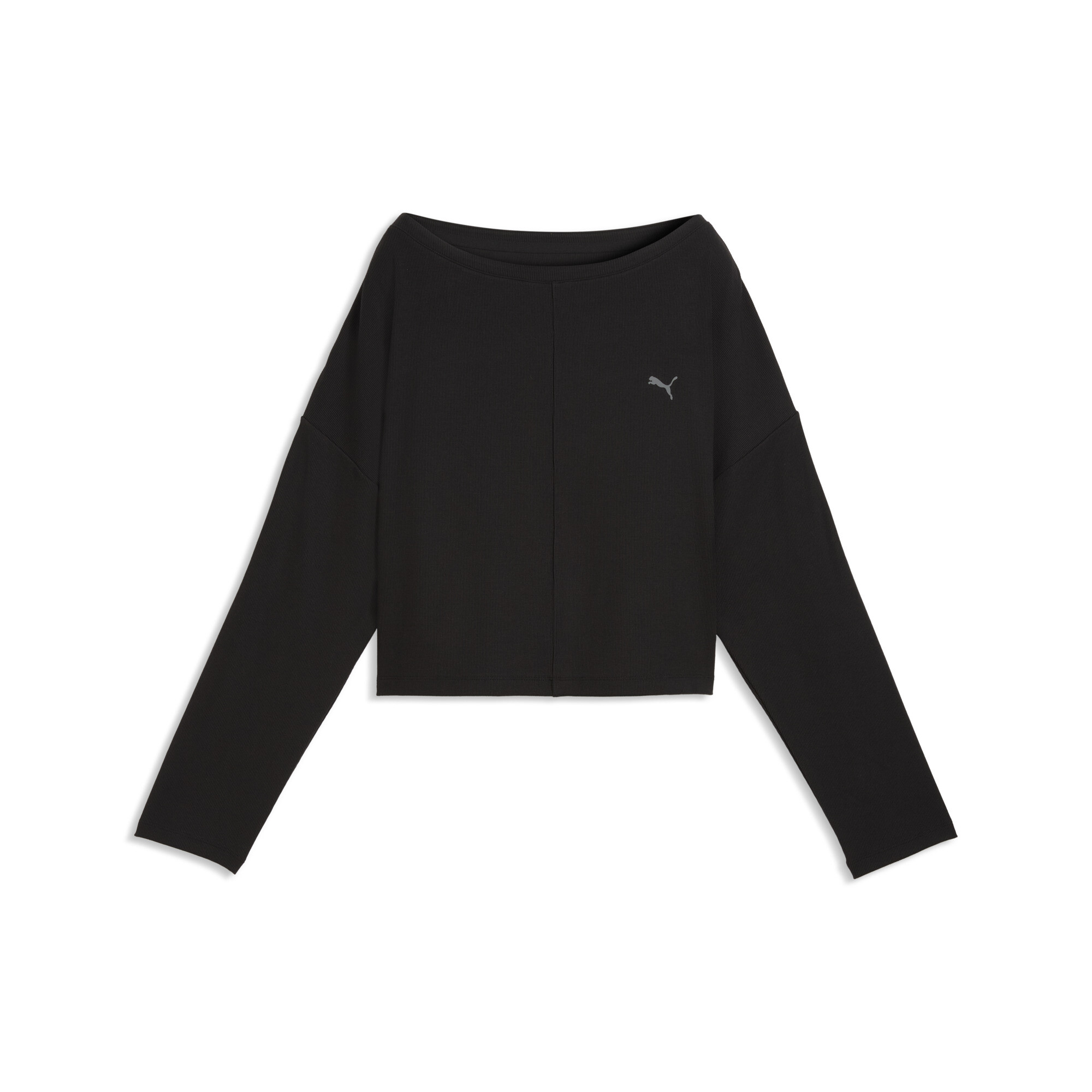 PUMA CLOUDSPUN Rib Slouch Boxy T-shirt voor Dames, Zwart, Maat XS thumbnail 3