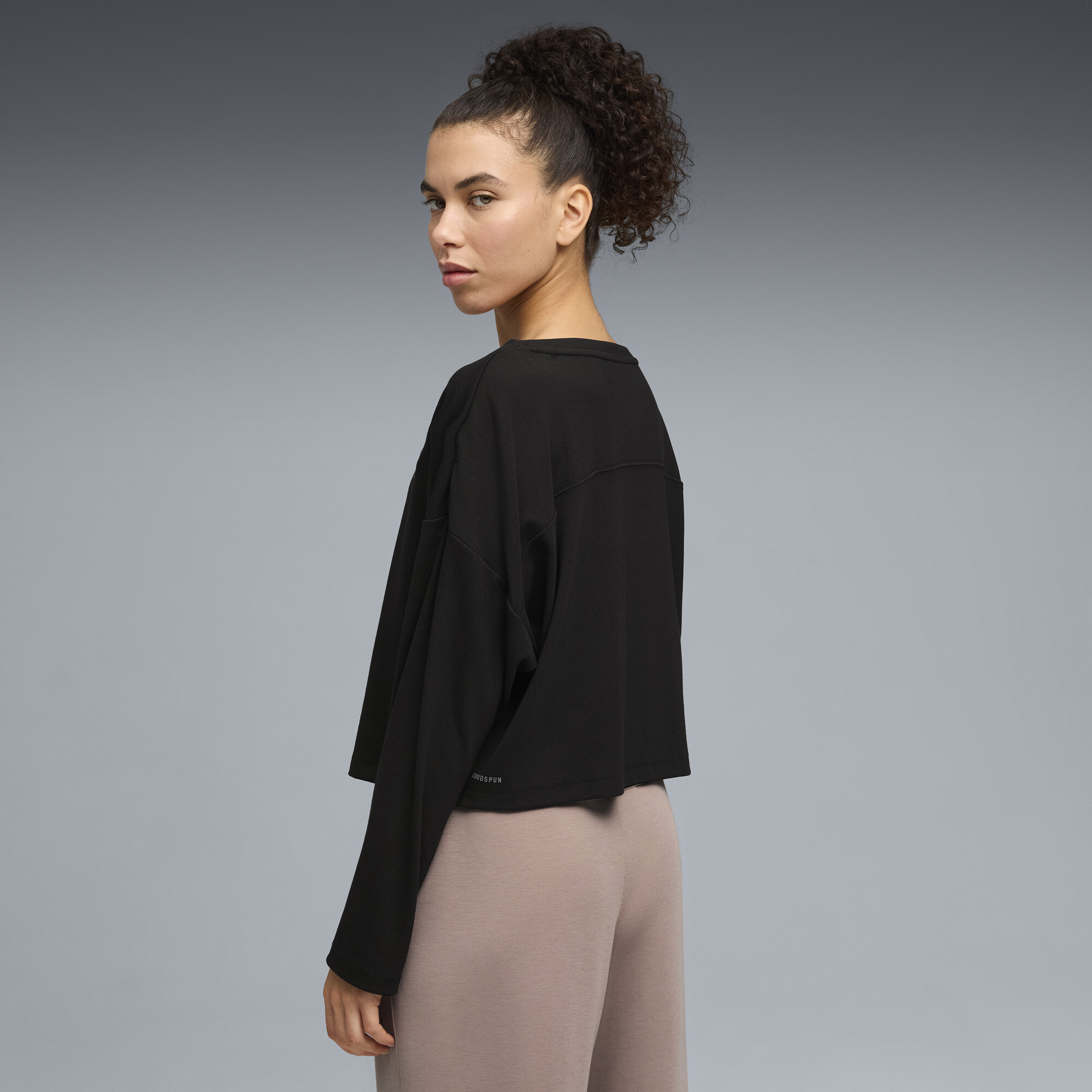 PUMA CLOUDSPUN Rib Slouch Boxy T-shirt voor Dames, Zwart, Maat XS thumbnail 5