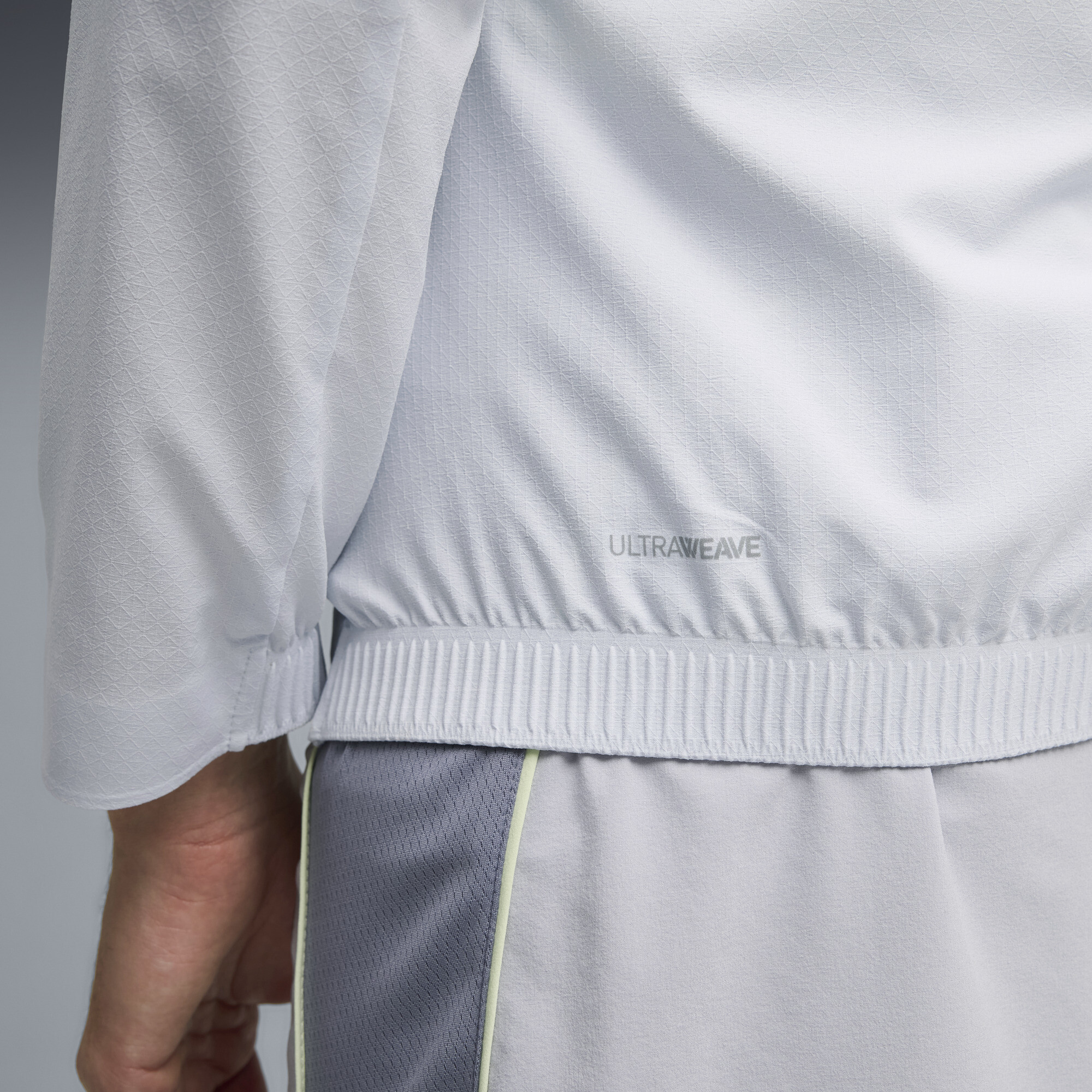 PUMA Lightspeed ULTRAWEAVE grafisch hardloopjack voor Heren, Zilver, Maat L thumbnail 4