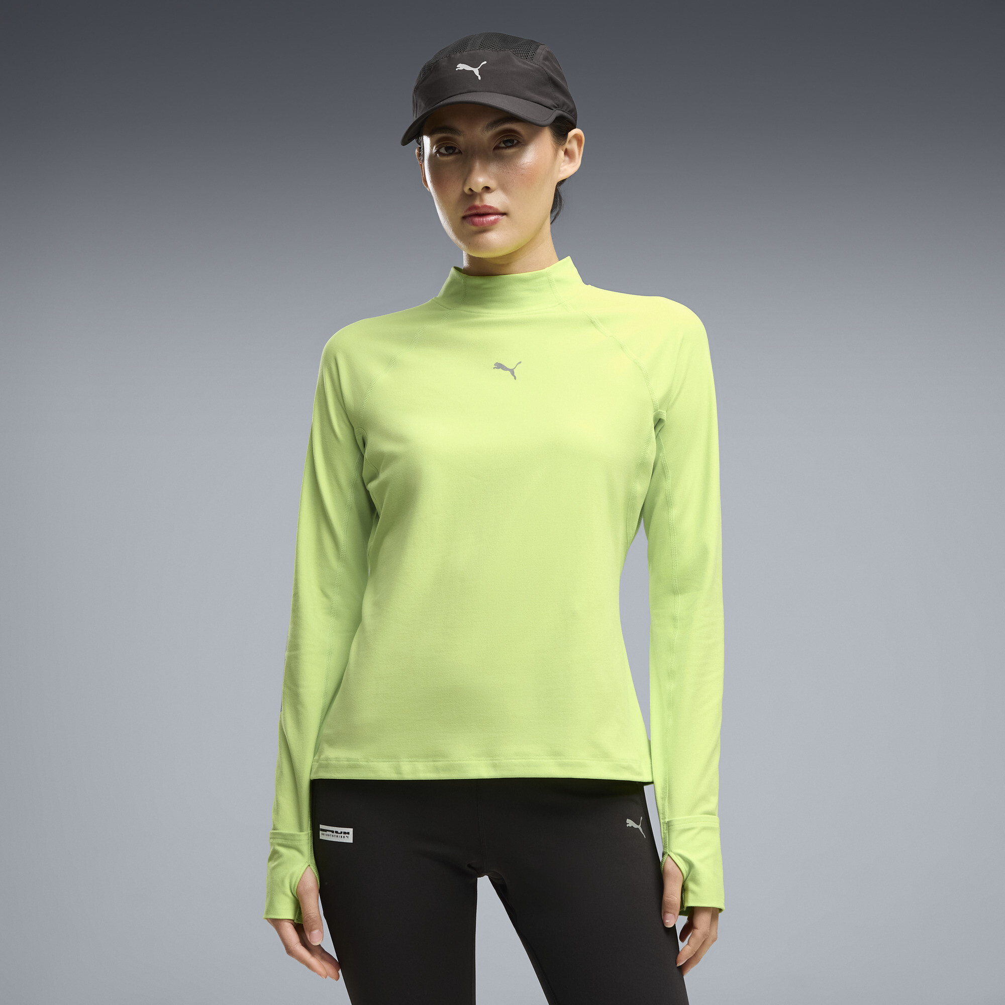PUMA Damska koszulka z długim rękawem Brightstride CLOUDSPUN, Odzież, Zielony, XXL