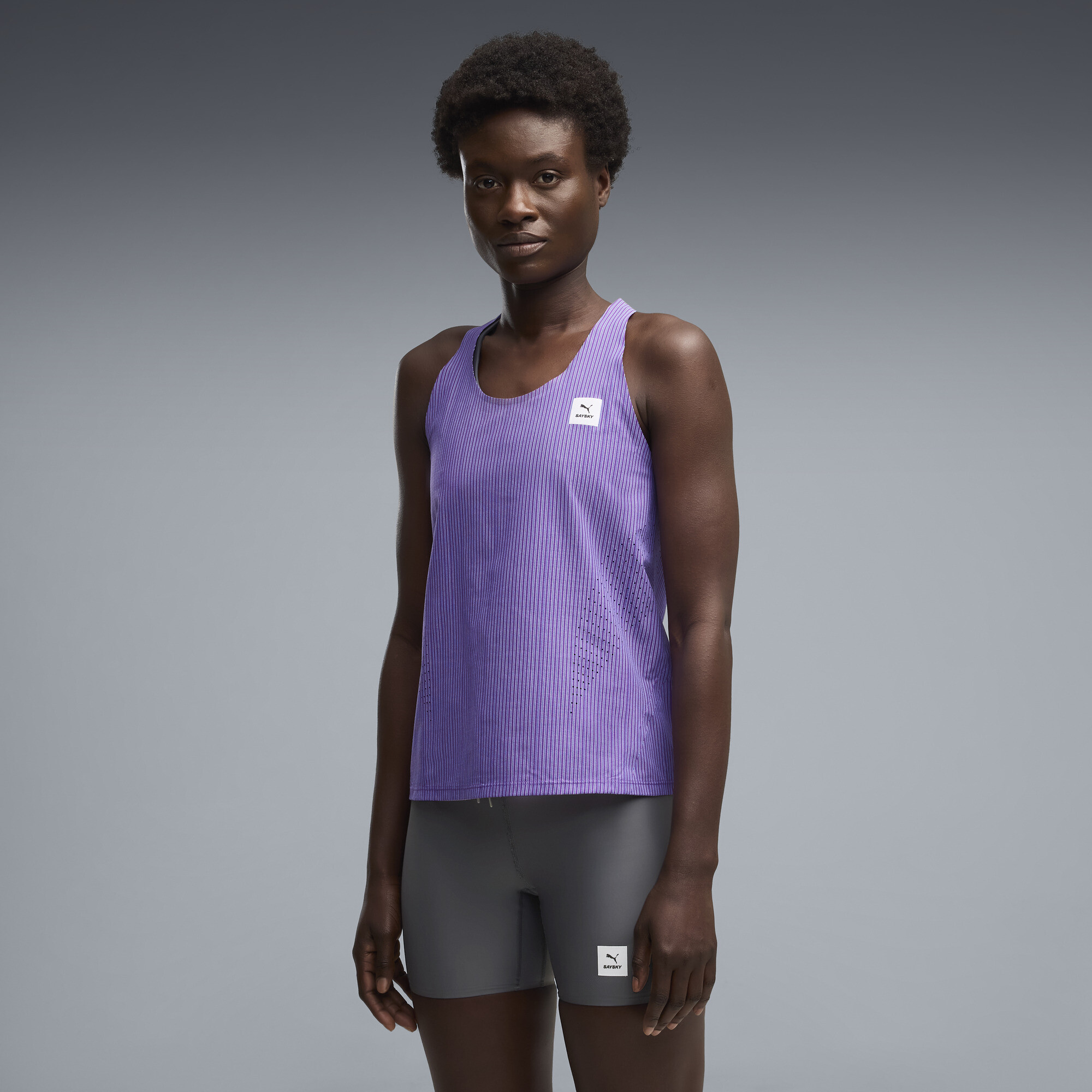 PUMA x SAYSKY Ultraweave Women's Lightweight Running Singlet in Purple, Size L