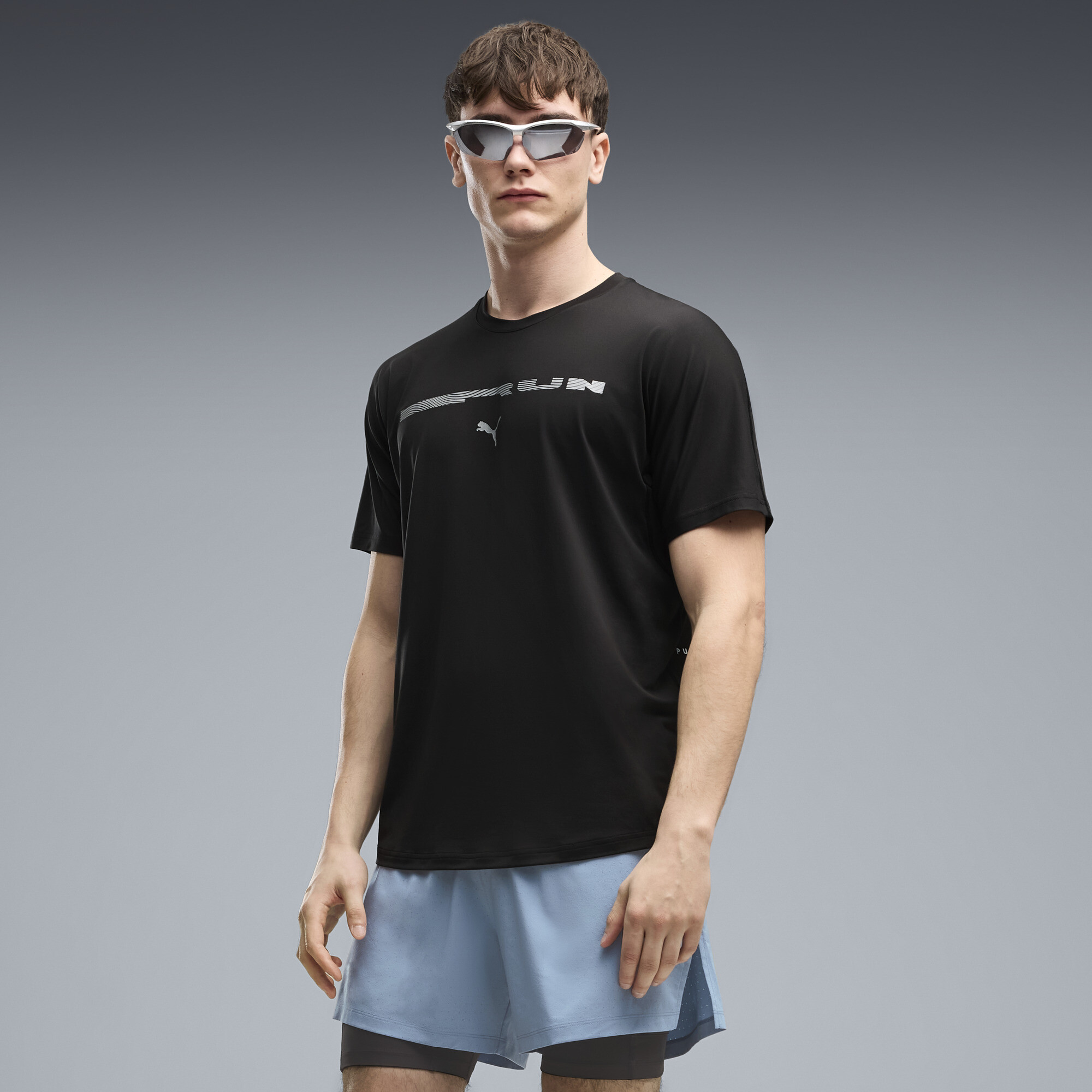 PUMA Brightstride CLOUDSPUN Laufshirt Herren, Accessoires, Schwarz, M