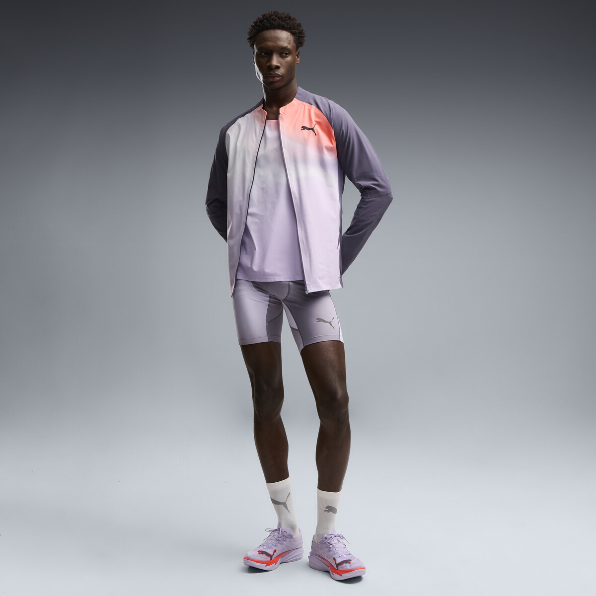 "Lightspeed Printed 8"" Running Half Tights Men in Inky Depths by PUMA, Medium"