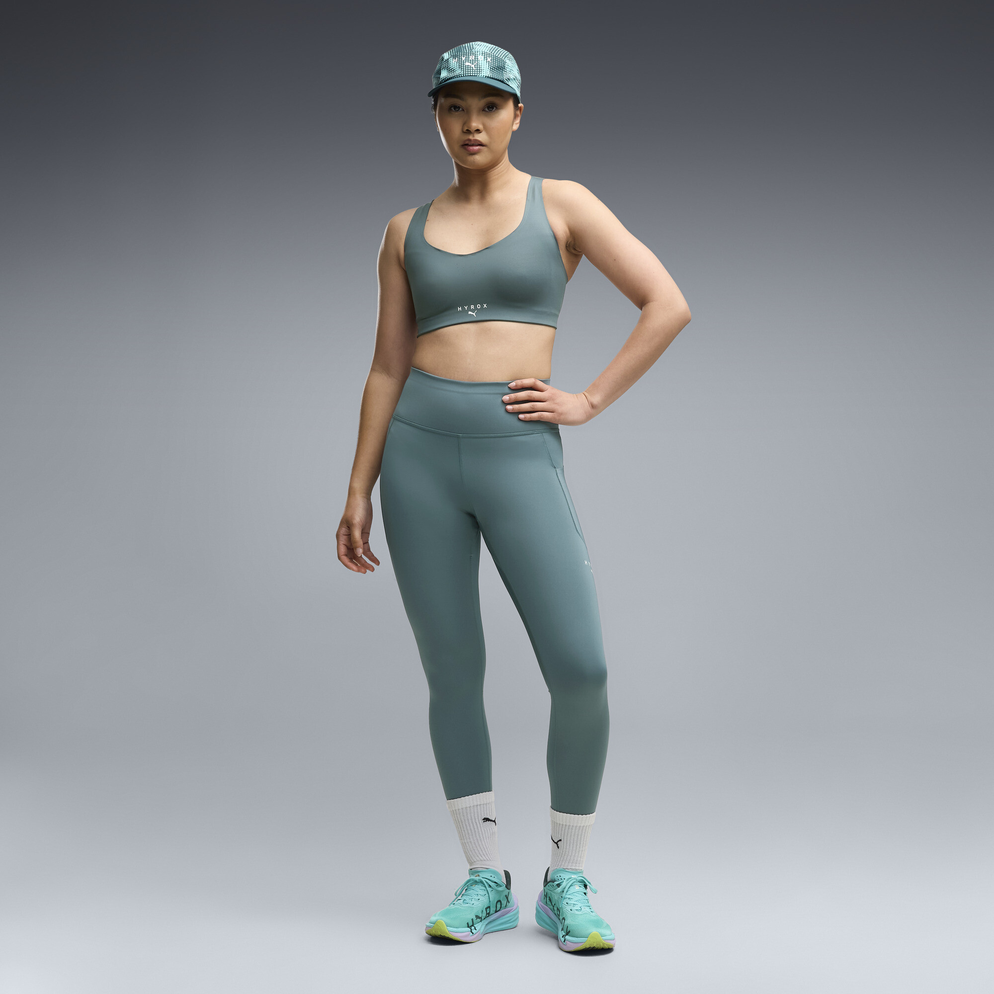 Damskie spodnie dresowe o długości 7/8 PUMA x HYROX PWRMODE, Akcesoria, Zielony, XXL