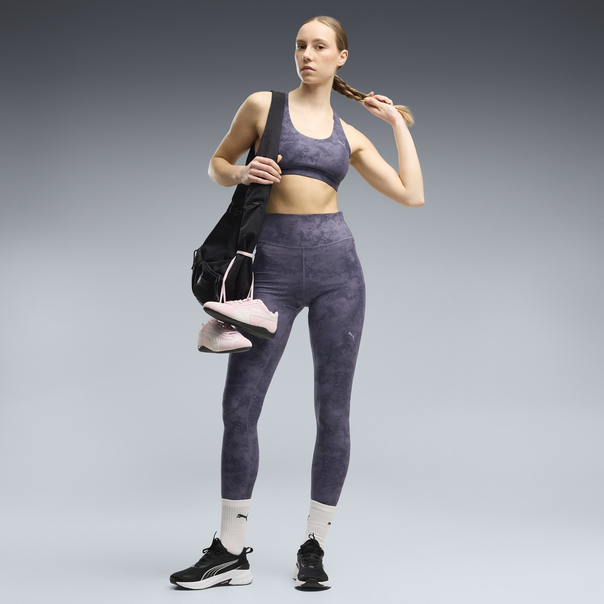 PUMA CLOUDSPUN Ultra Soft Women's High-Waisted Training Tights in Grey, Size M