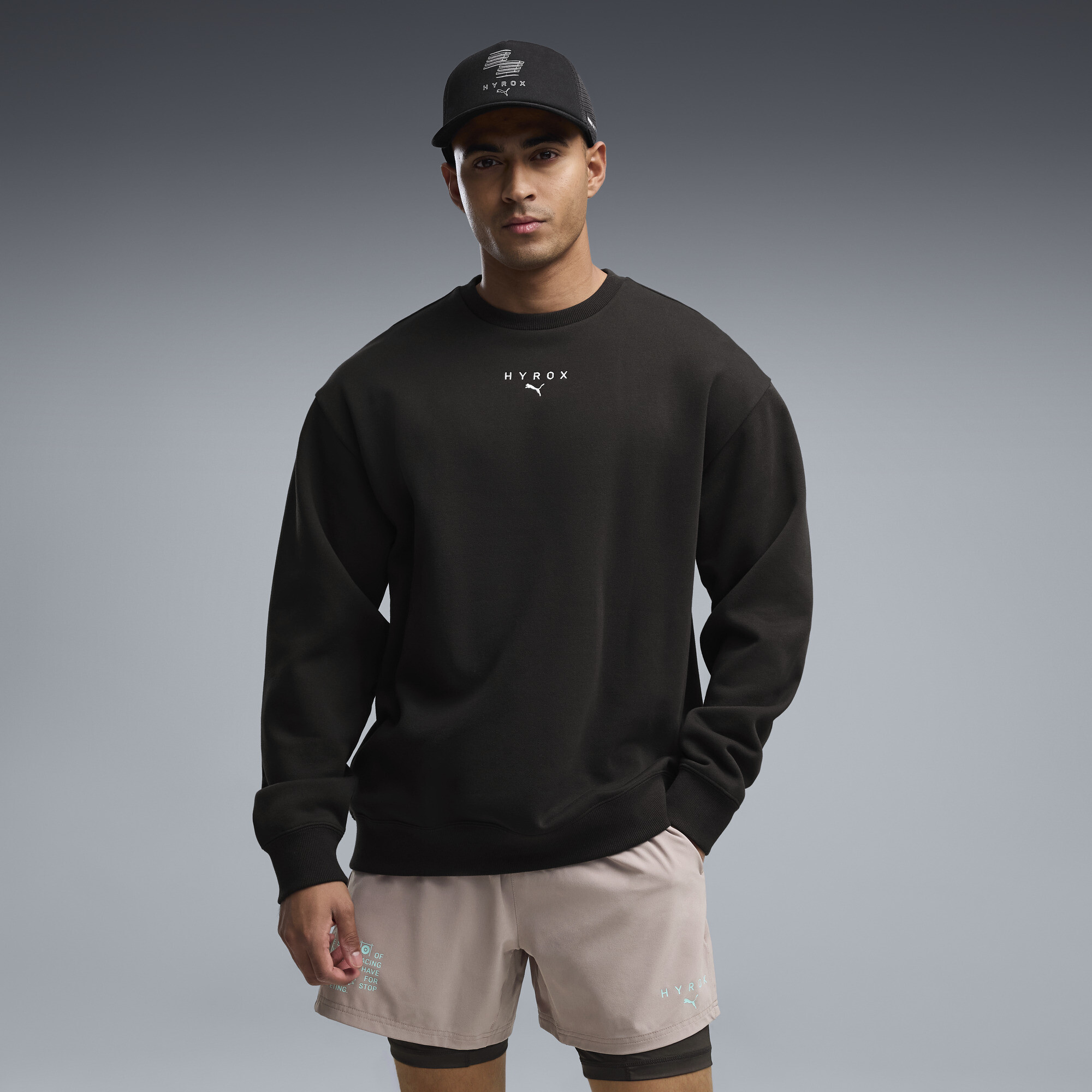 PUMA x HYROX Heavyweight Crew Neck Sweatshirt Men | black | PUMA