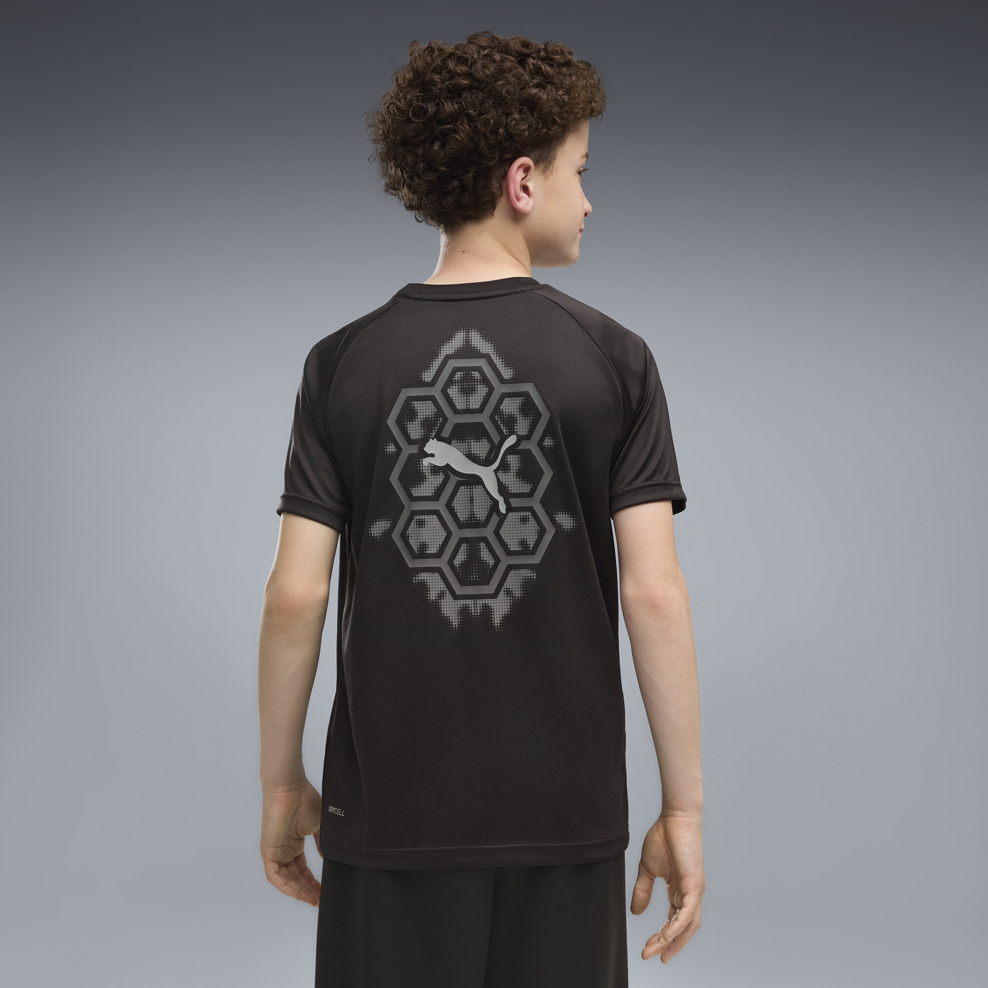 PUMA Active Sports Big Kids' Graphic T-Shirt in Black, Size L