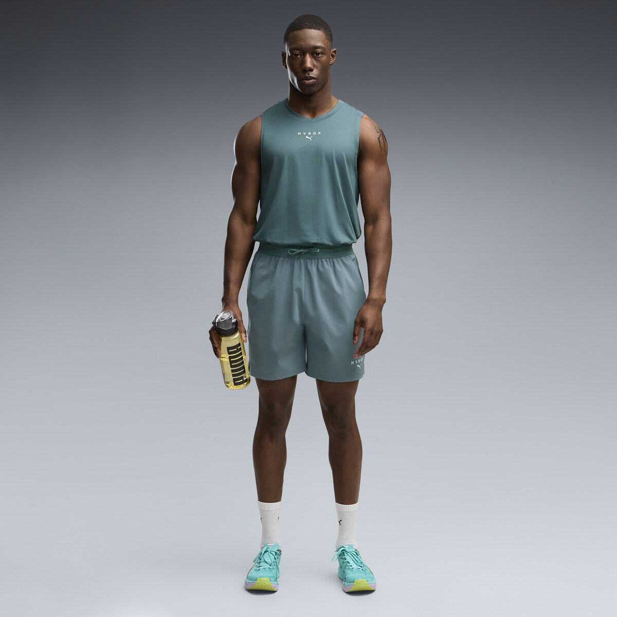 PUMA x HYROX PWRTRAIN 7-inch Shorts Men in Herb Garden, Small