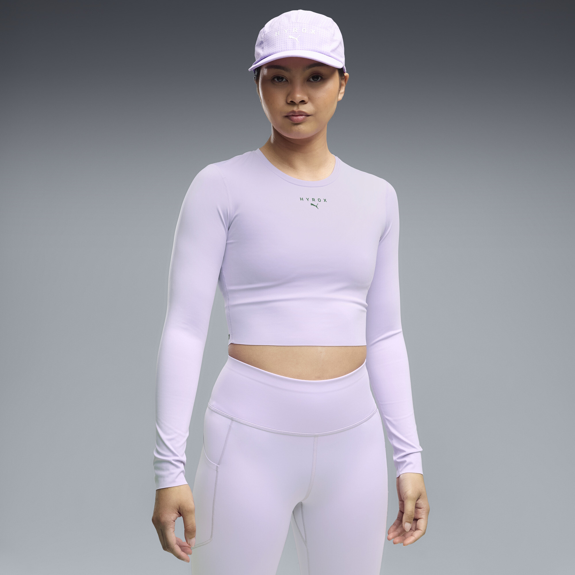 PUMA x HYROX PWRMODE Cropped Langarmshirt Damen, Kleidung, Lila, XXL