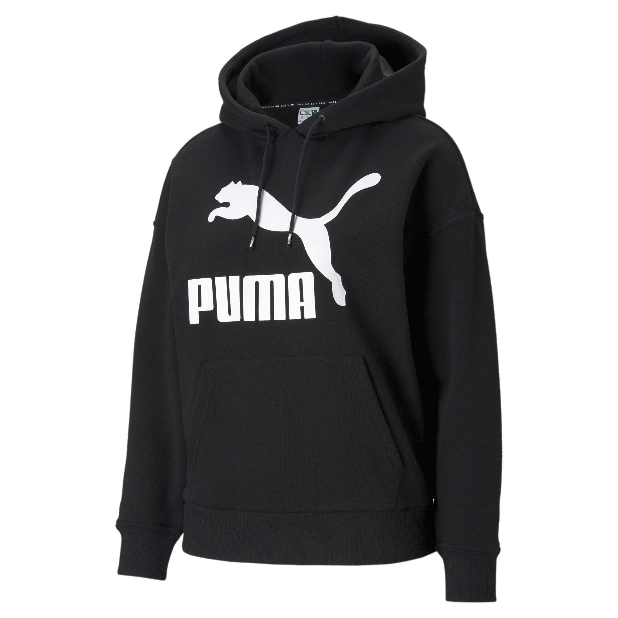 Women's Puma Classics Logo's Hoodie, Black, Size M, Clothing