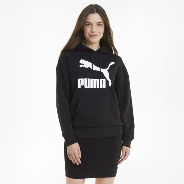 Sudadera con capucha para mujer Classics Logo, Puma Black, large-MEX