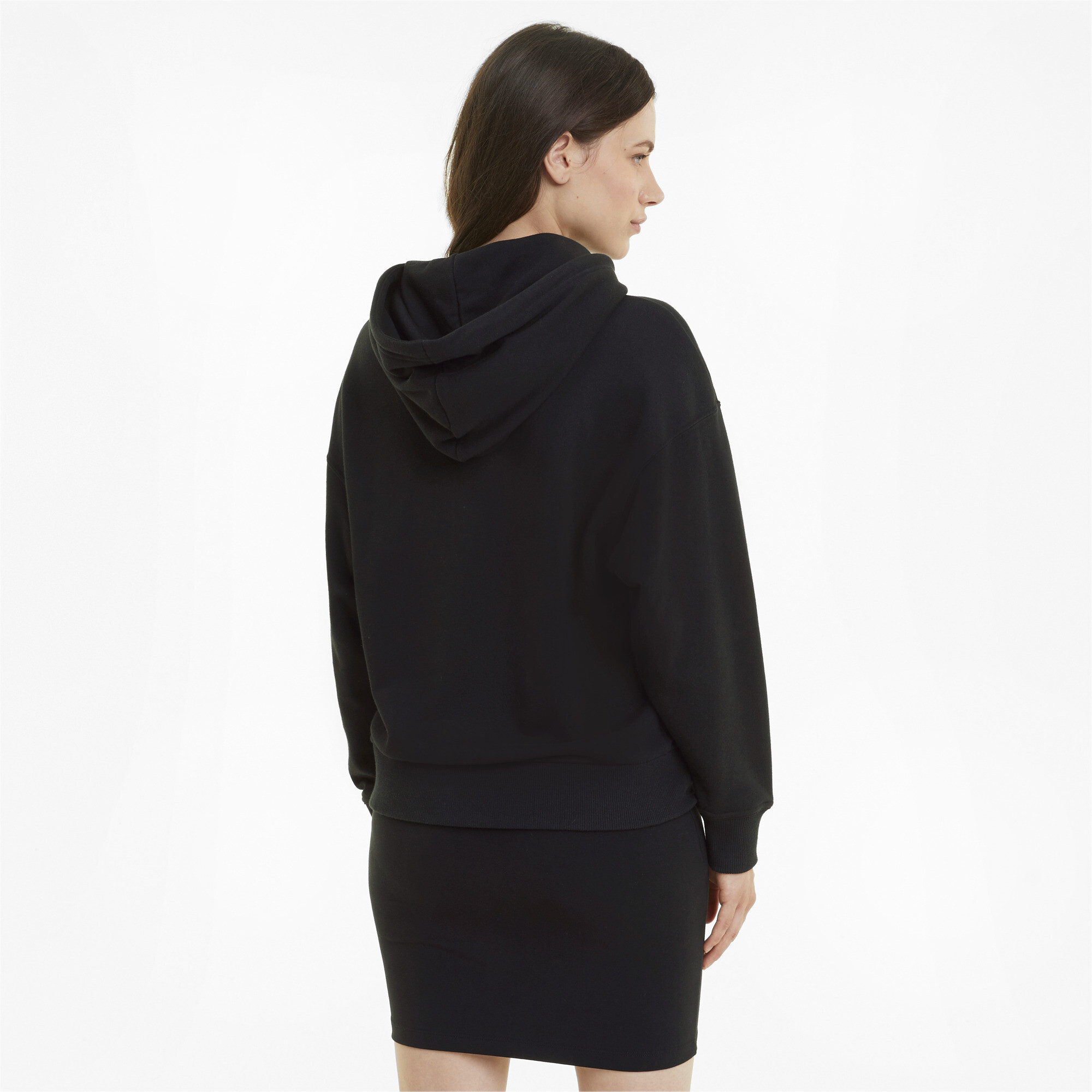 Women's PUMA Classics Logo Hoodie Women In Black, Size XL, Cotton