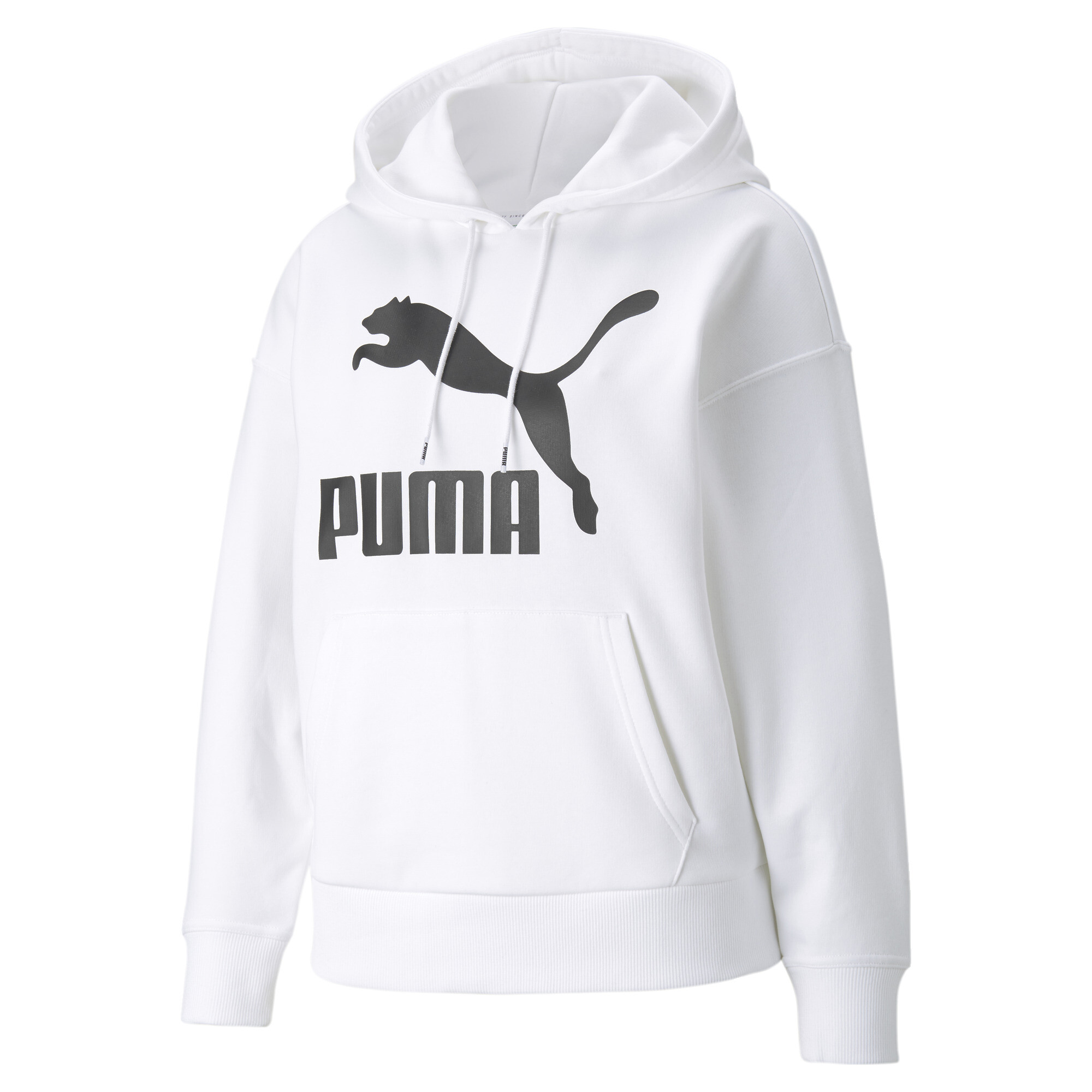 Women's Puma Classics Logo's Hoodie, Black, Size XS, Clothing