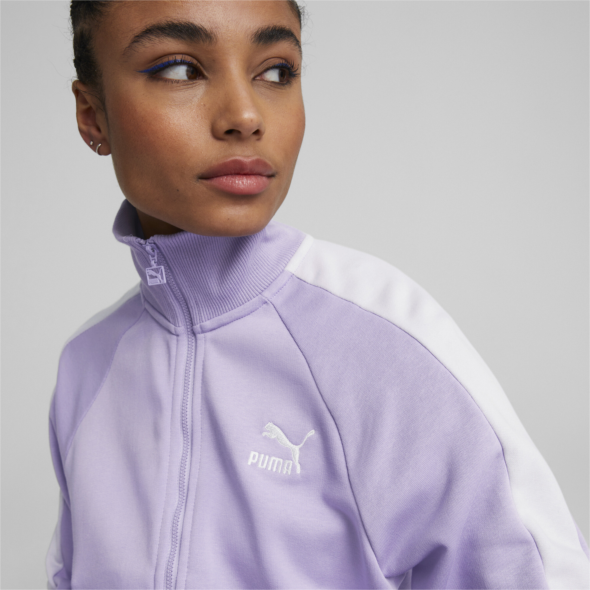 Women's Puma Iconic T7's Track Jacket, Purple, Size XXS, Clothing