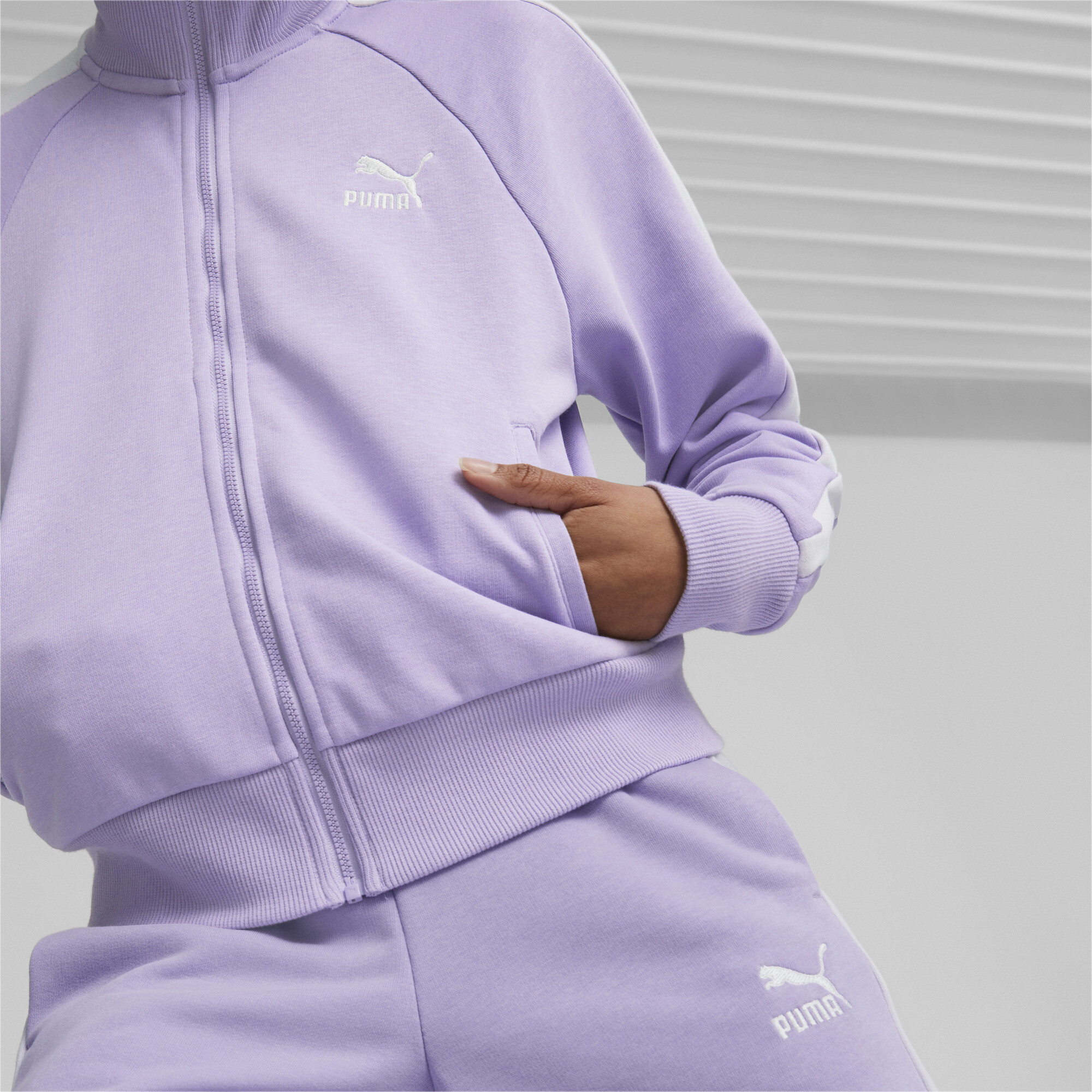 Women's Puma Iconic T7's Track Jacket, Purple, Size S, Clothing
