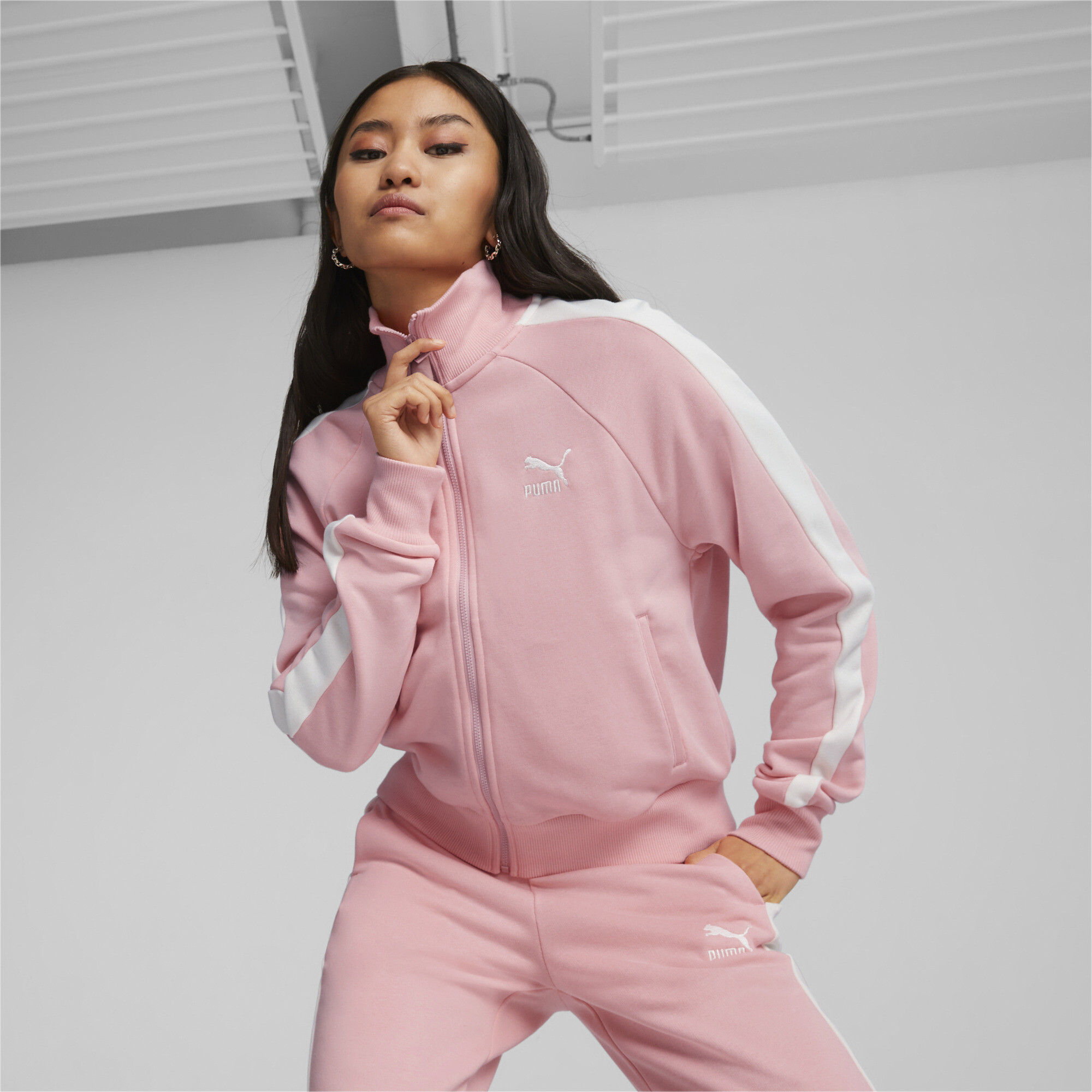 Women's Puma Iconic T7's Track Jacket, Pink, Size XL, Clothing
